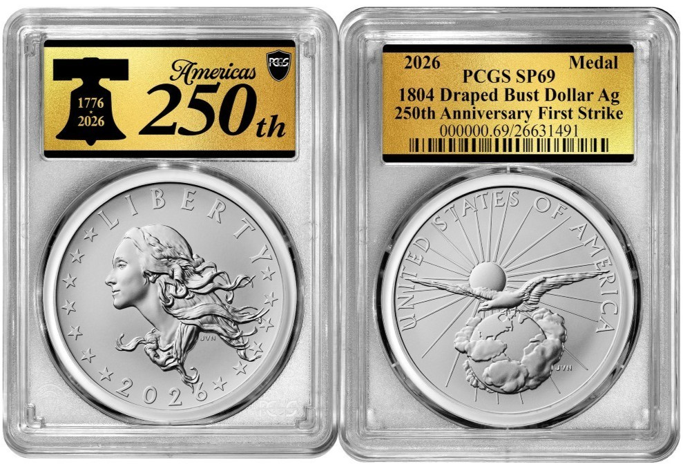 2026 Silver 1804 Draped Bust Medal PCGS SP69 First Strike #948