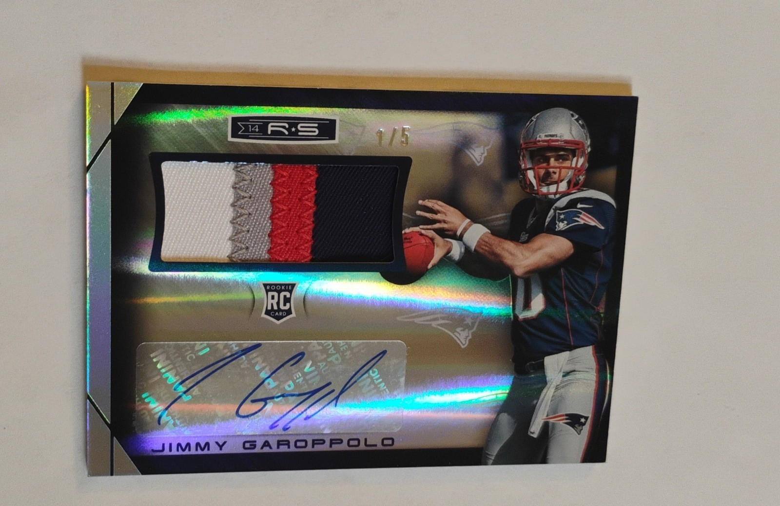 2014 Panini Rookies & Stars Jimmy Garoppolo RC Auto Jersey Team Logo /5