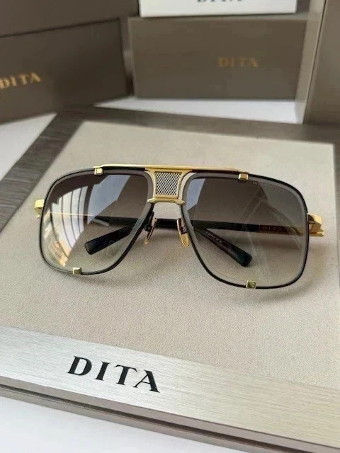 DITA MACH FIVE DRX 2087 Sunglasses Matte Black Yellow Gold Grey Gradient Lens