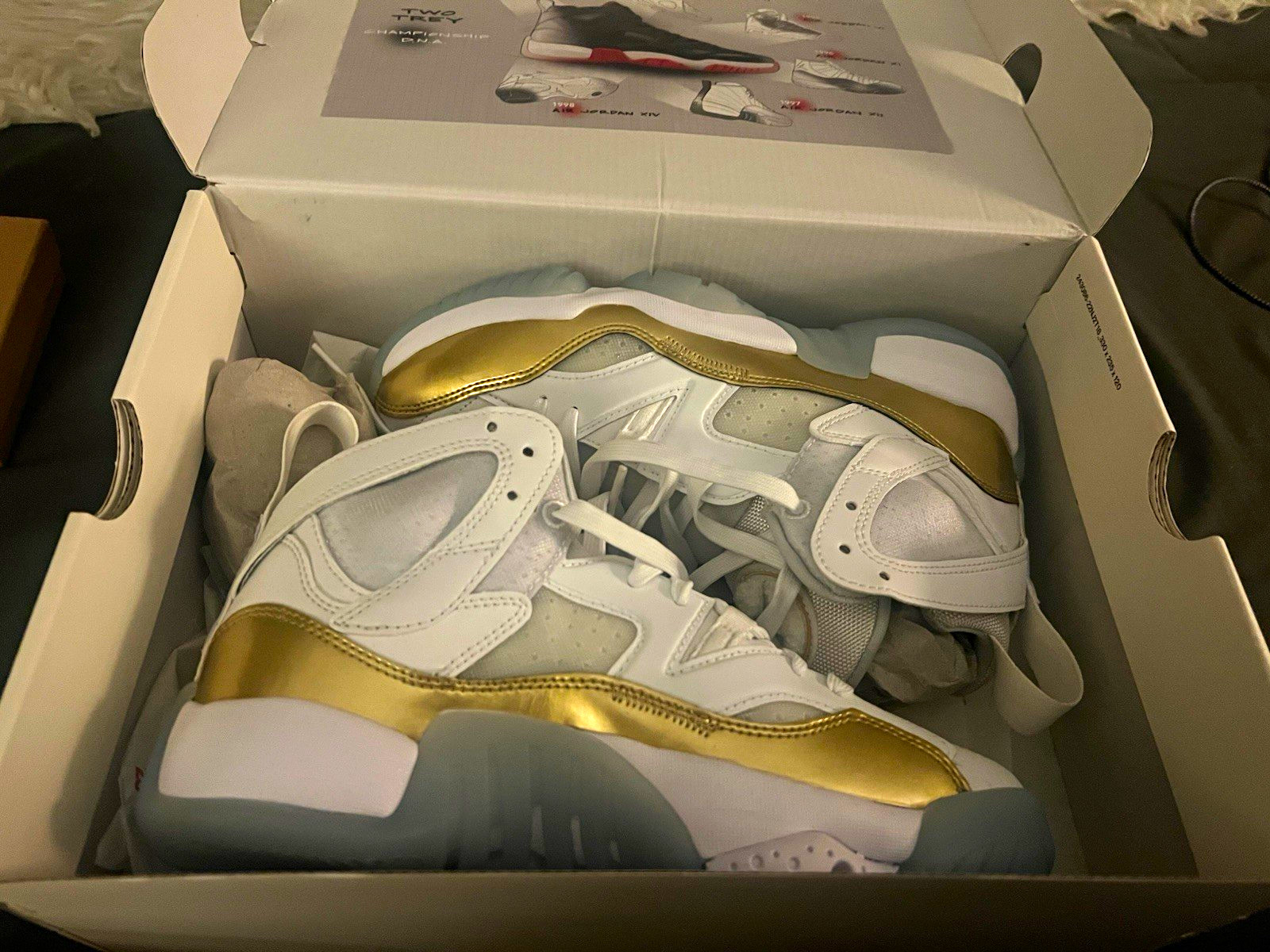 Jordan WMNS Jumpman Two Trey White/Black Metallic Gold DR9631-107 Jordan WMNS Jumpman Two Trey White/Black Metallic Gold DR9631-107