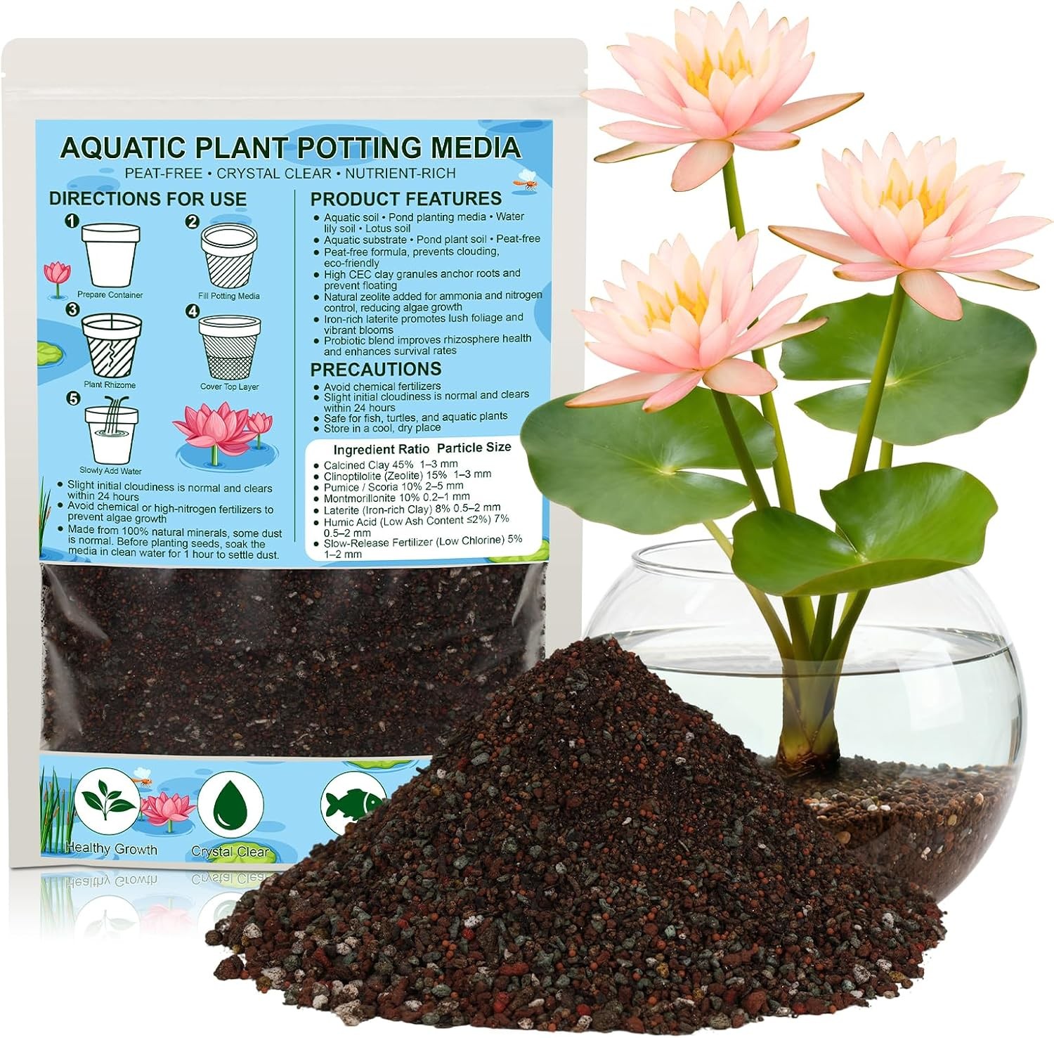 Aquatic Plant Soil for Water Lily & Lotus – Clay-Based, Nutrient-Rich Pond Plant Aquatic Plant Soil for Water Lily & Lotus – Clay-Based, Nutrient-Rich Pond Plant