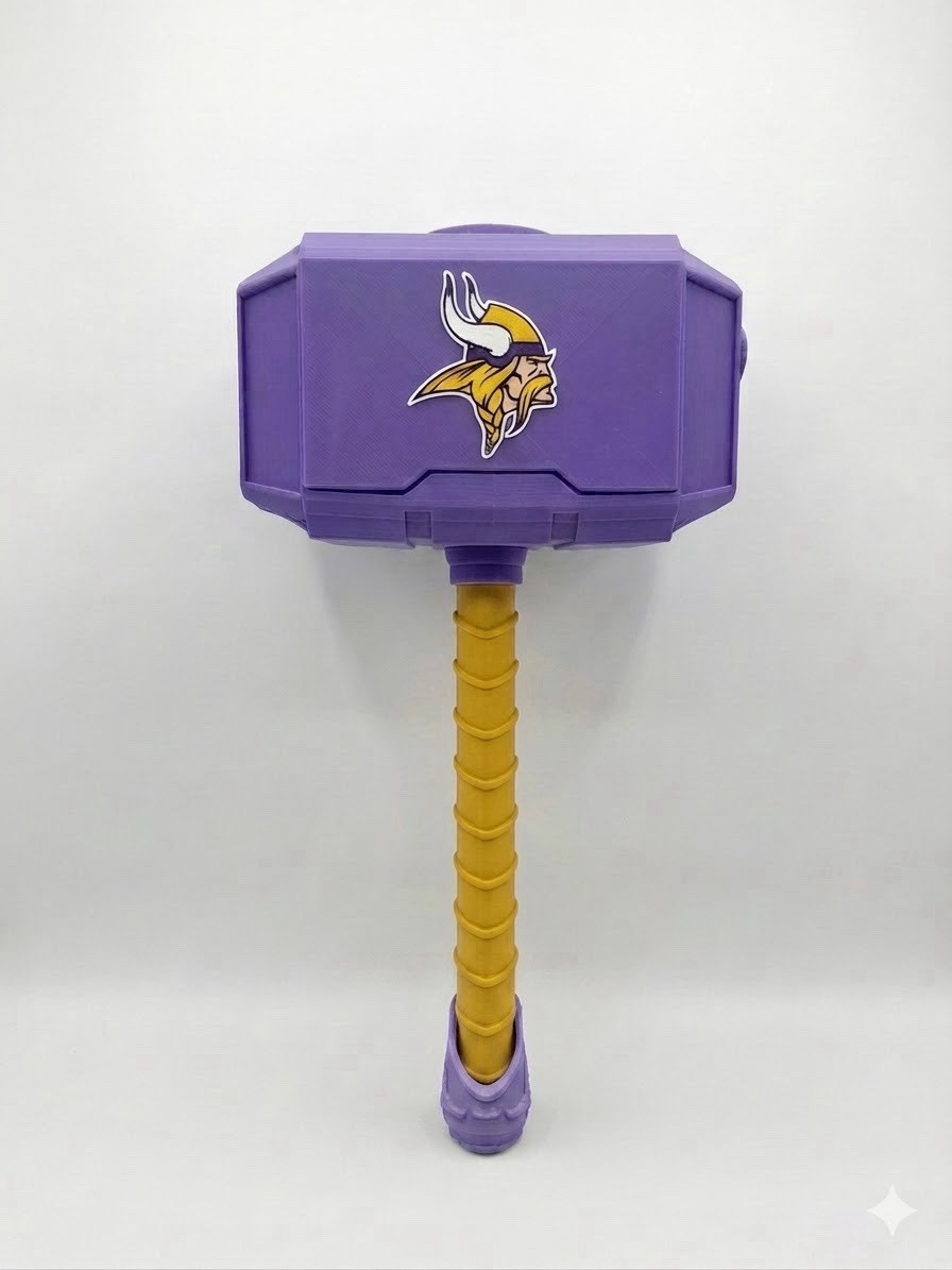 Minnesota Vikings NFL Football Toy Hammer - Purple Gold White Minnesota Vikings NFL Football Toy Hammer - Purple Gold White