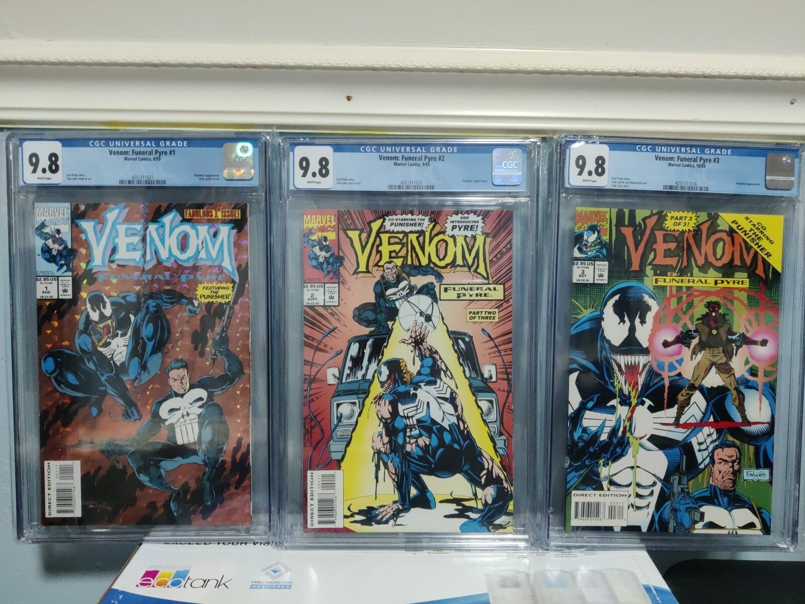 Venom: Funeral Pyre #1-3 1993 White Pages - Complete Set - All CGC 9.8 Venom: Funeral Pyre #1-3 1993 White Pages - Complete Set - All CGC 9.8
