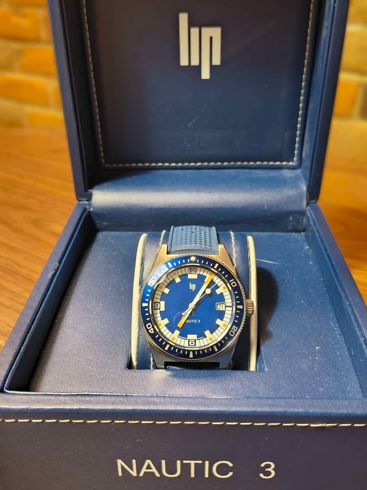 LIP Nautic 3 Automatic 39mm Blue 671851 La Joux-Perret G100 Full Set