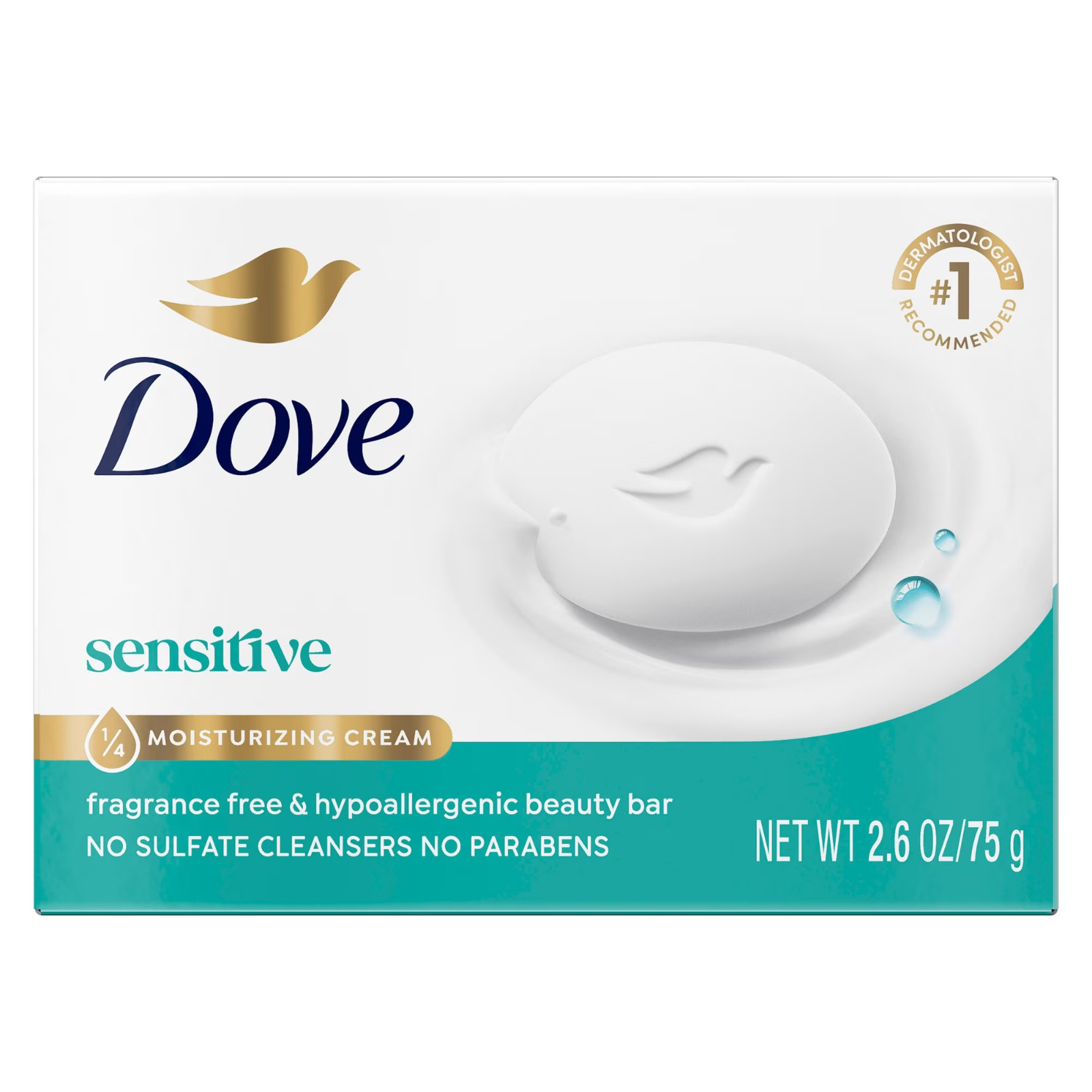 Dove Beauty Bar Soap For Sensitive Skin, Sensitive, Fragrance Free And Hypoaller