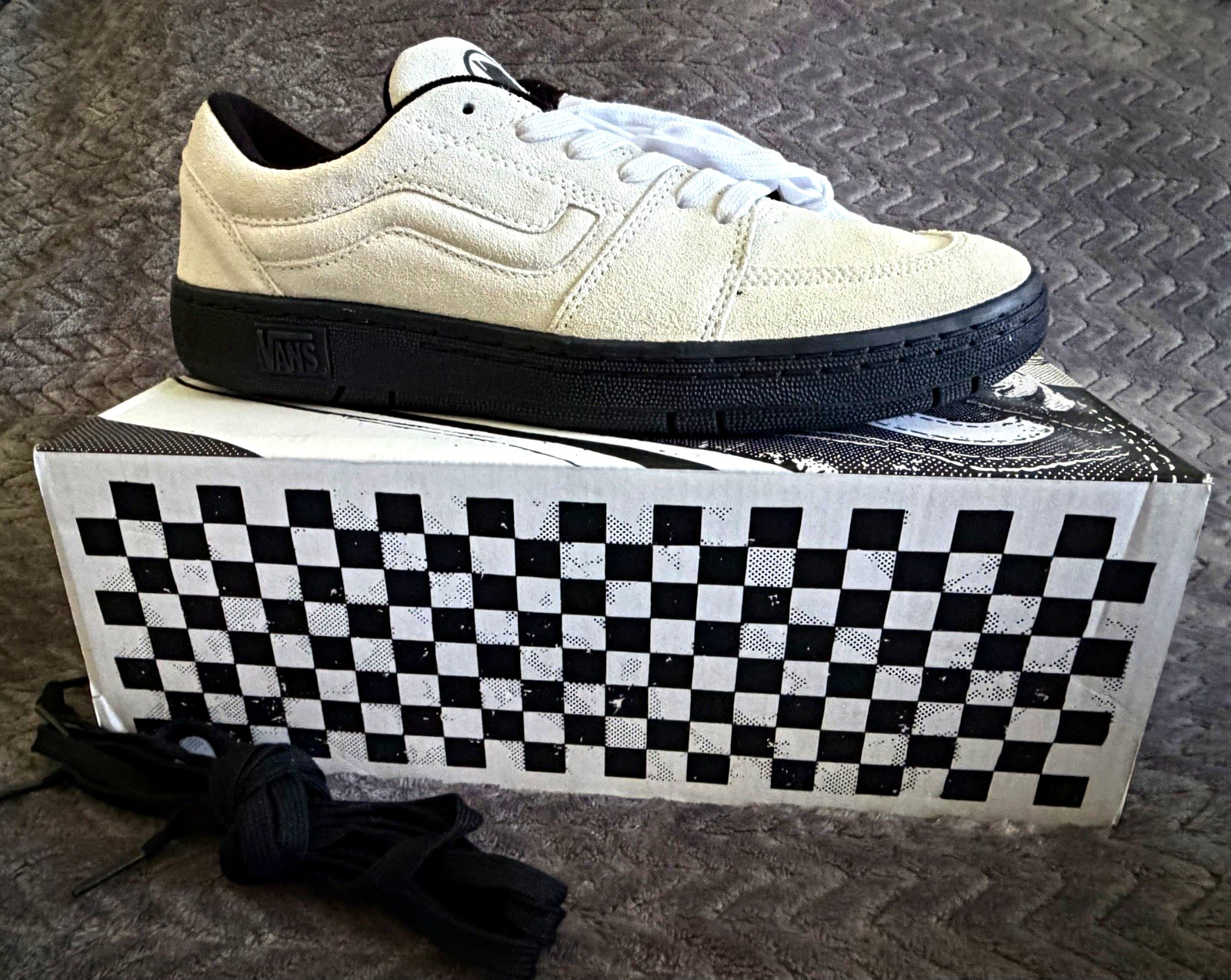 Vans Skate Fairlane Skateboarding Shoes True White/Black Men\'s US 12 M