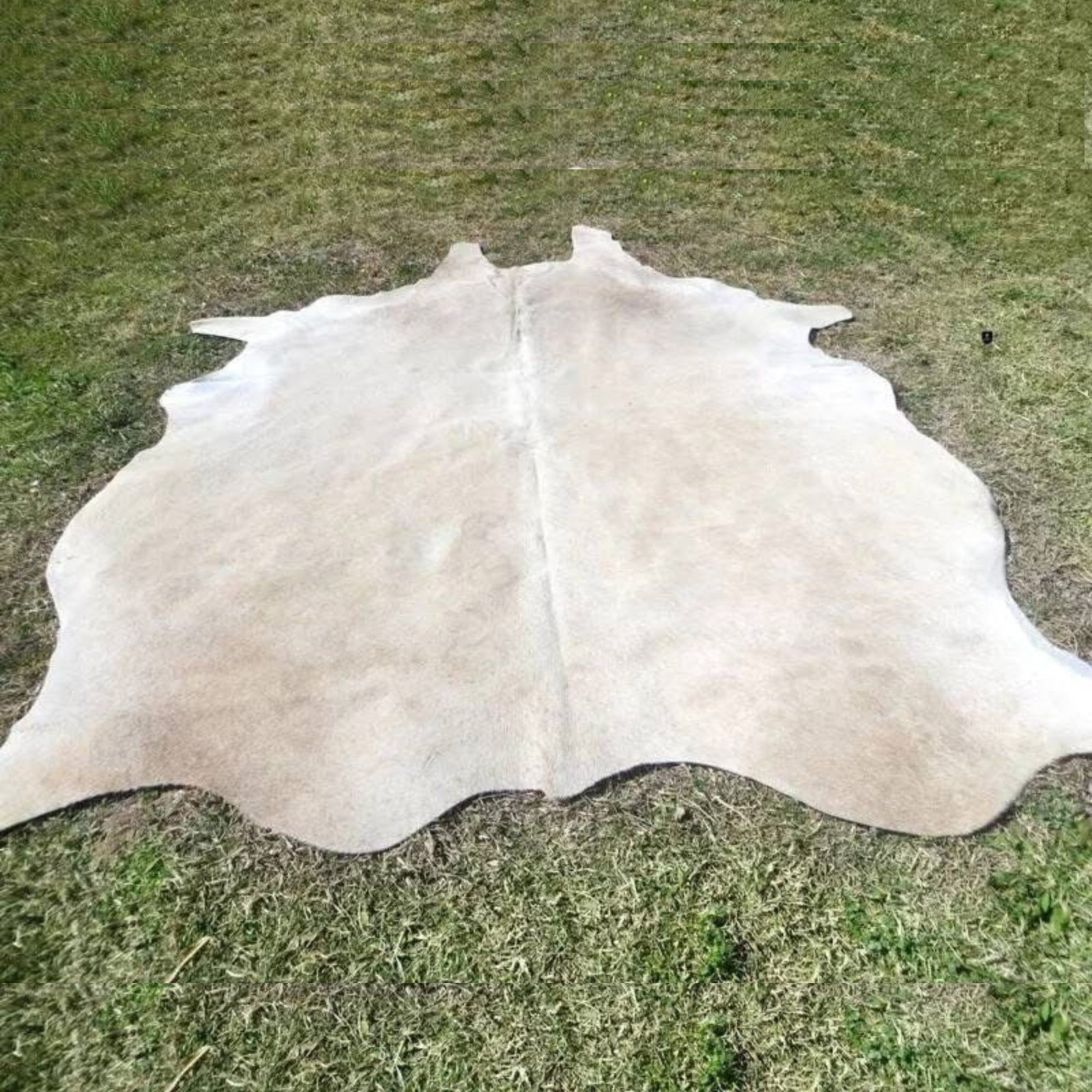 Genuine Cowhide Leather Rug Natural White Hair on Hide Area Rug