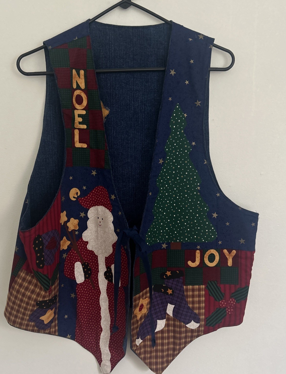 Vtg Handmade Womens XL Quilted Christmas Vest Holiday Party Ugly Santa Grandma Vtg Handmade Womens XL Quilted Christmas Vest Holiday Party Ugly Santa Grandma