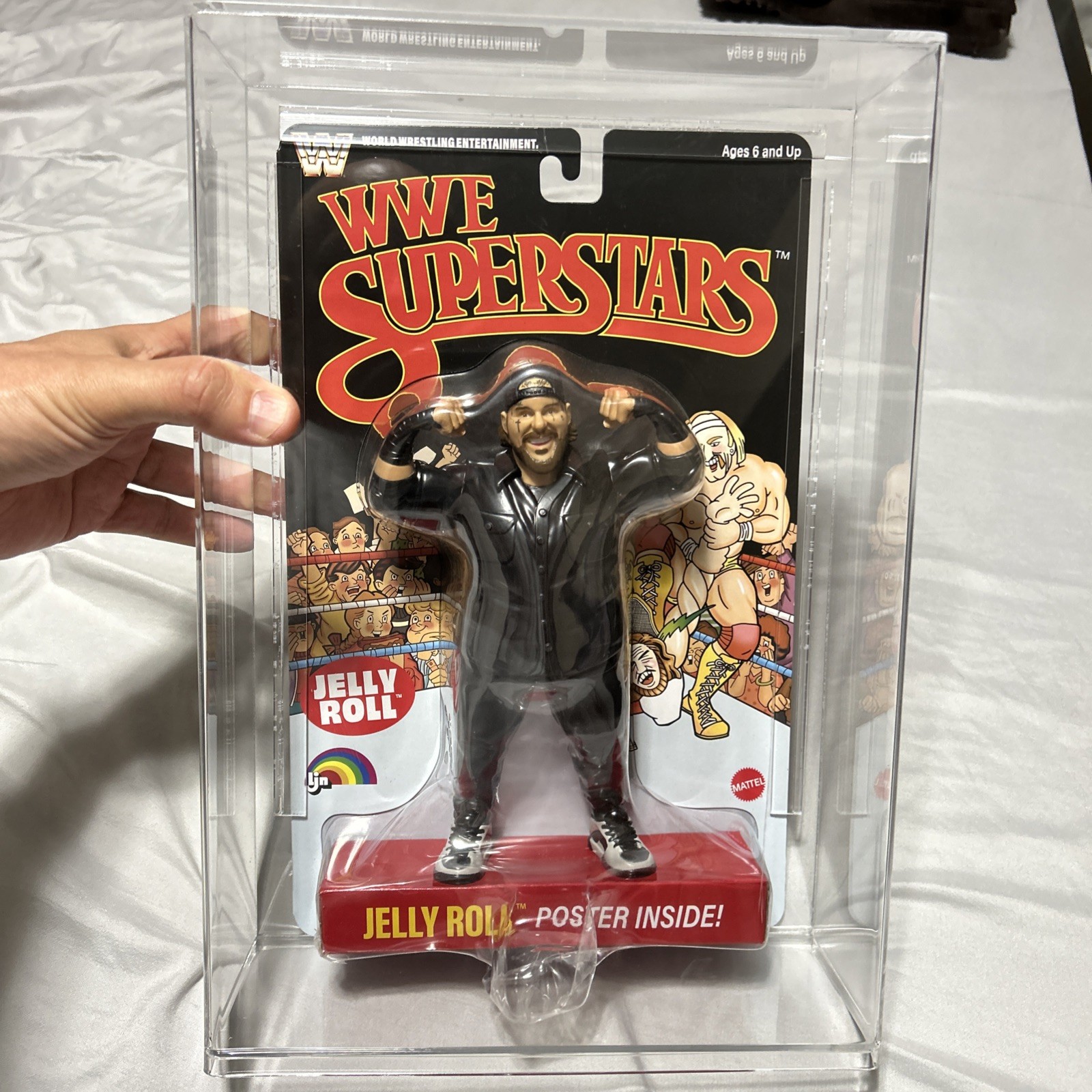 WWE Mattel Superstars LJN Series 3 JELLY ROLL BLACK CARD Chase Rare Card Damaged WWE Mattel Superstars LJN Series 3 JELLY ROLL BLACK CARD Chase Rare Card Damaged