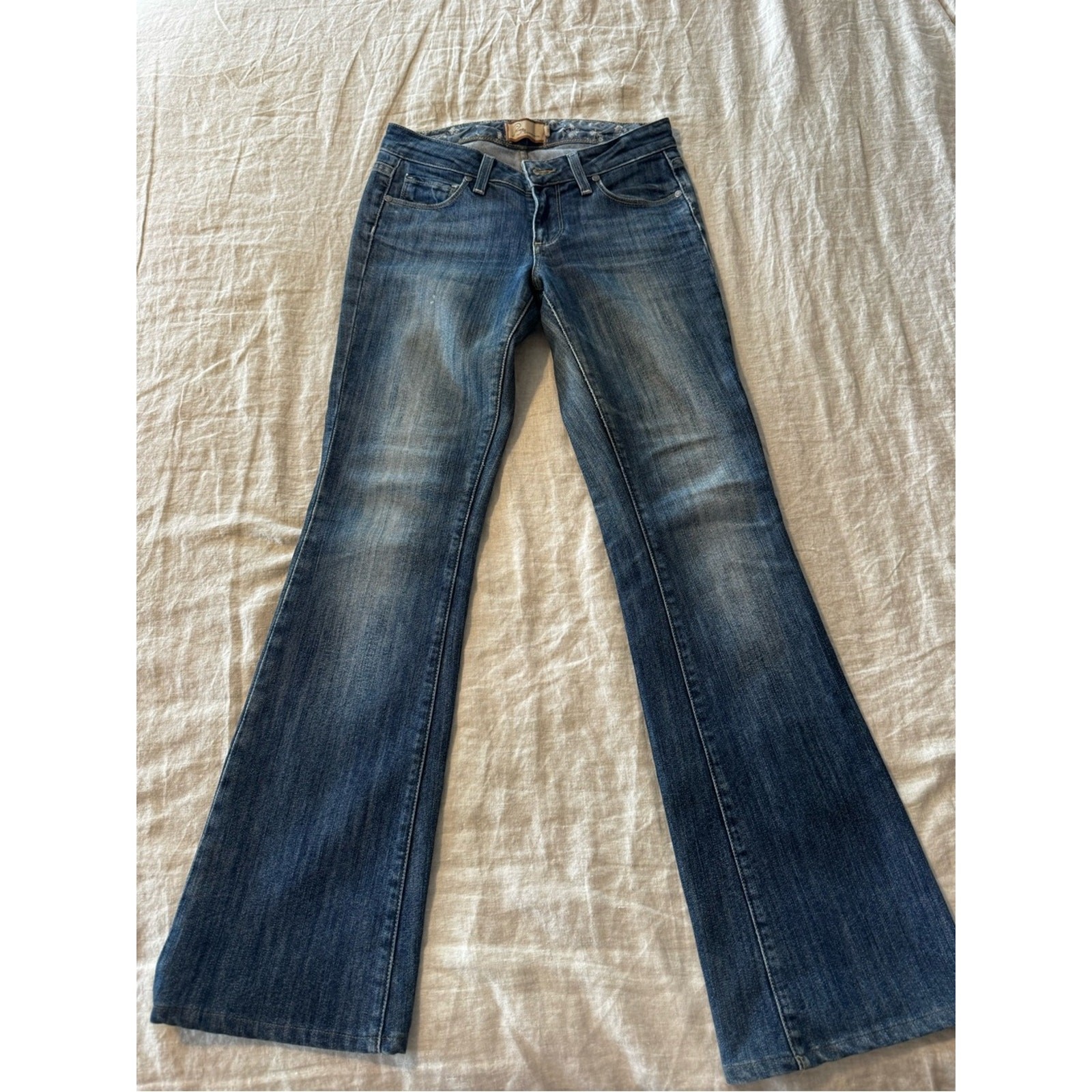 VTG Paige premium denim Hollywood hills blue bootcut jeans lowrise 26 Petite