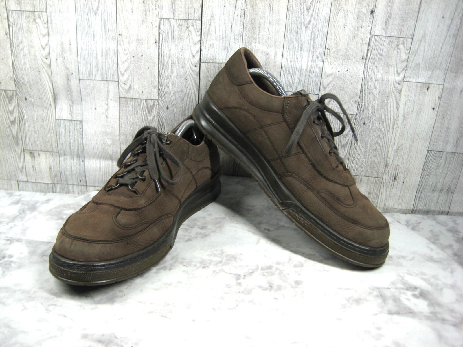 Mephisto Match Walking Shoes Men 9.5M Runoff Air Jet Sneakers Brown Leather