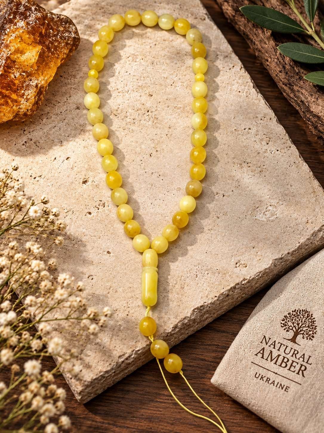 Natural amber prayer beads 33+3 ISLAMIC g Tasbih Misbaha