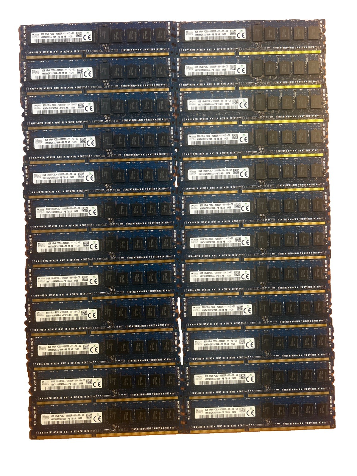 *QTY 24* SK Hynix 8GB 1RX4 PC3L-12800R ECC SERVER RAM HMT41GR7AFR4A-PB T8 AB. D4