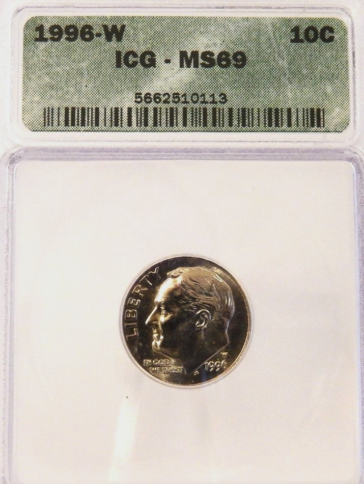1996-W 10C ROOSEVELT DIME MS69FB 1996-W 10C ROOSEVELT DIME MS69FB