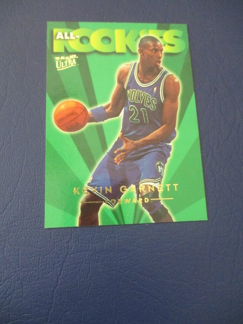 1995-96 Fleer Ultra Basketball Kevin Garnett All-Rookies #3 Insert RC 1995-96 Fleer Ultra Basketball Kevin Garnett All-Rookies #3 Insert RC