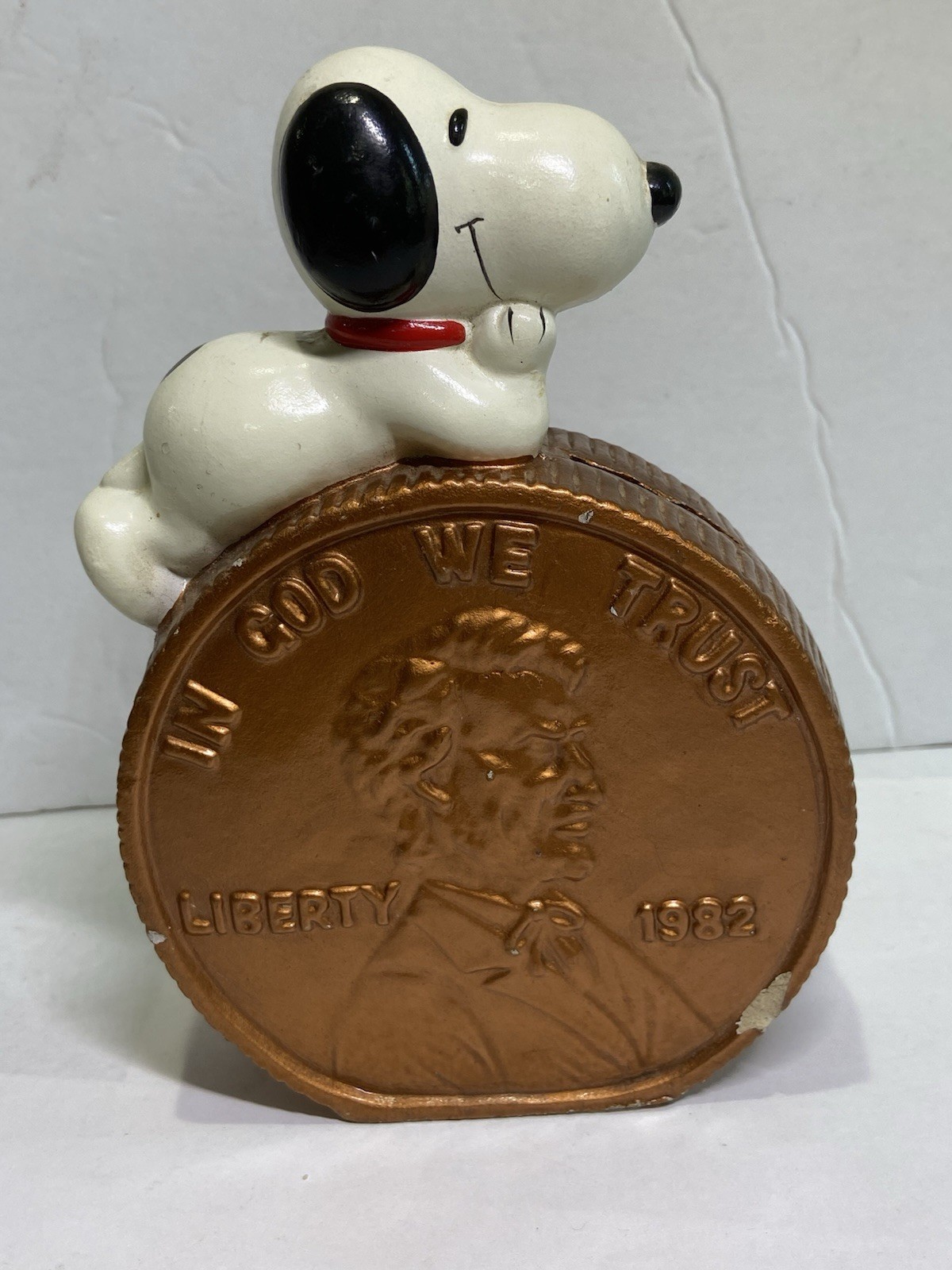 Vintage Snoopy Penny Coin Bank - 1980's Snoopy Peanuts
