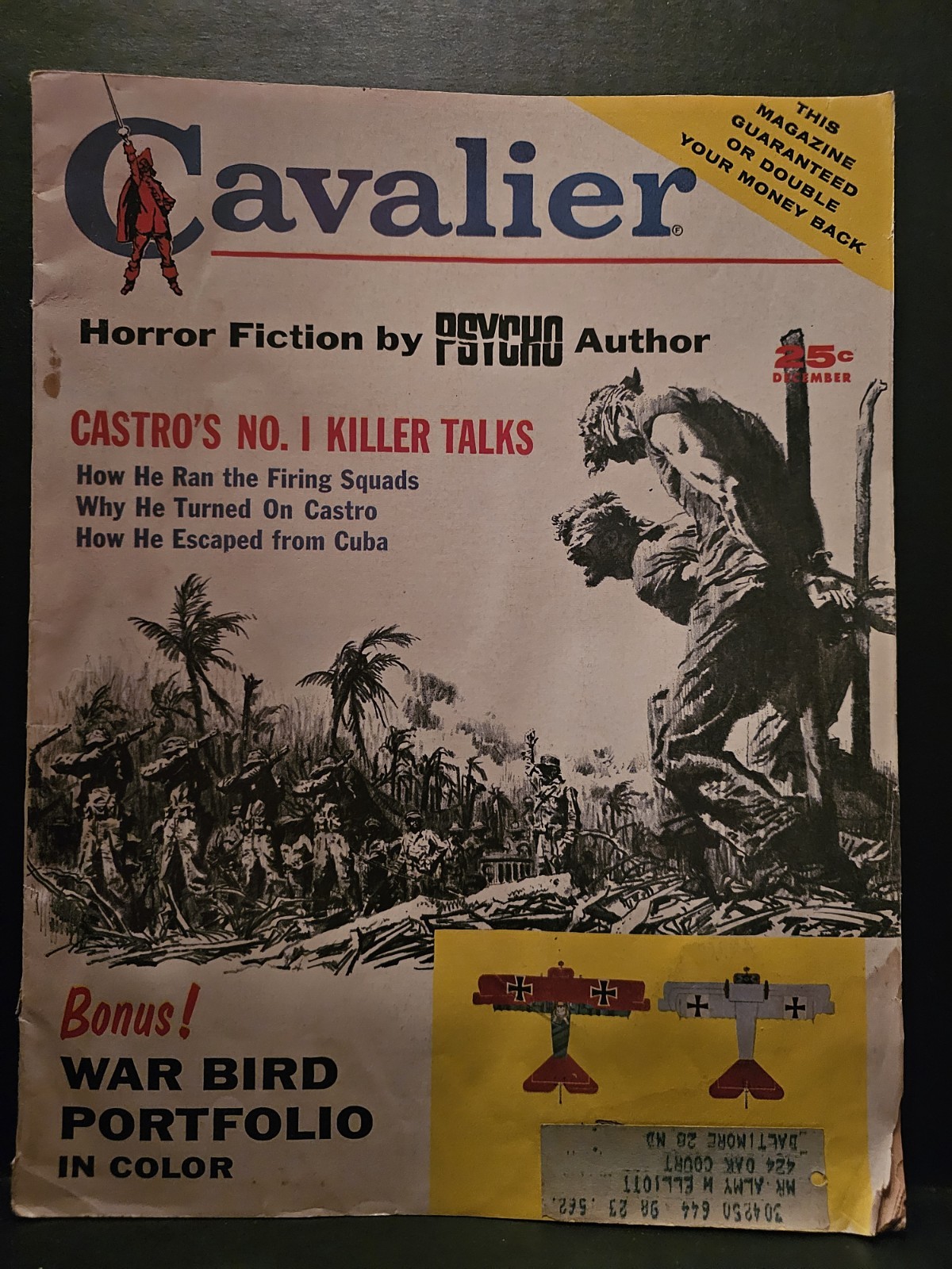 VTG Cavalier Men's Adventure Magazine December 1960 Vol 10 #90 Robert Bloch