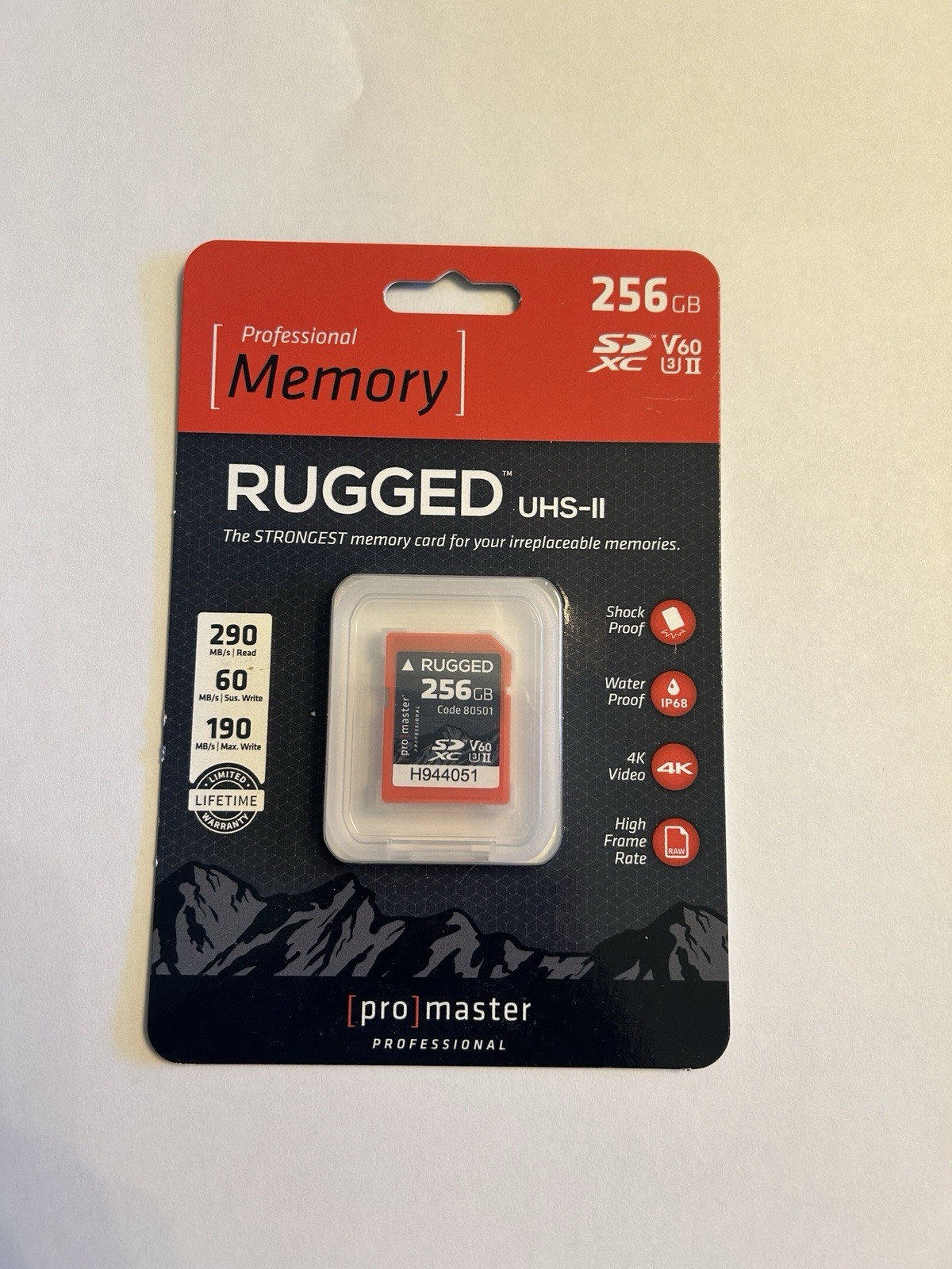 Professional Memory Rugged UHS-II 256 GB Memory Card Professional Memory Rugged UHS-II 256 GB Memory Card