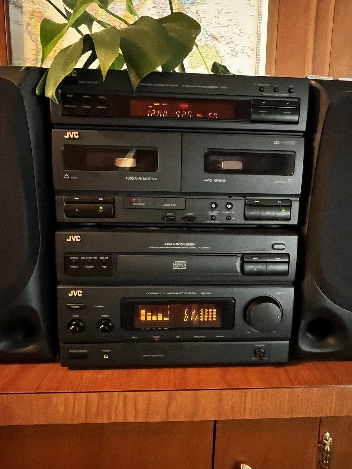 Vtg JVC CA-MX-44BK Compact Component Stereo System Deck No Remote All Tested
