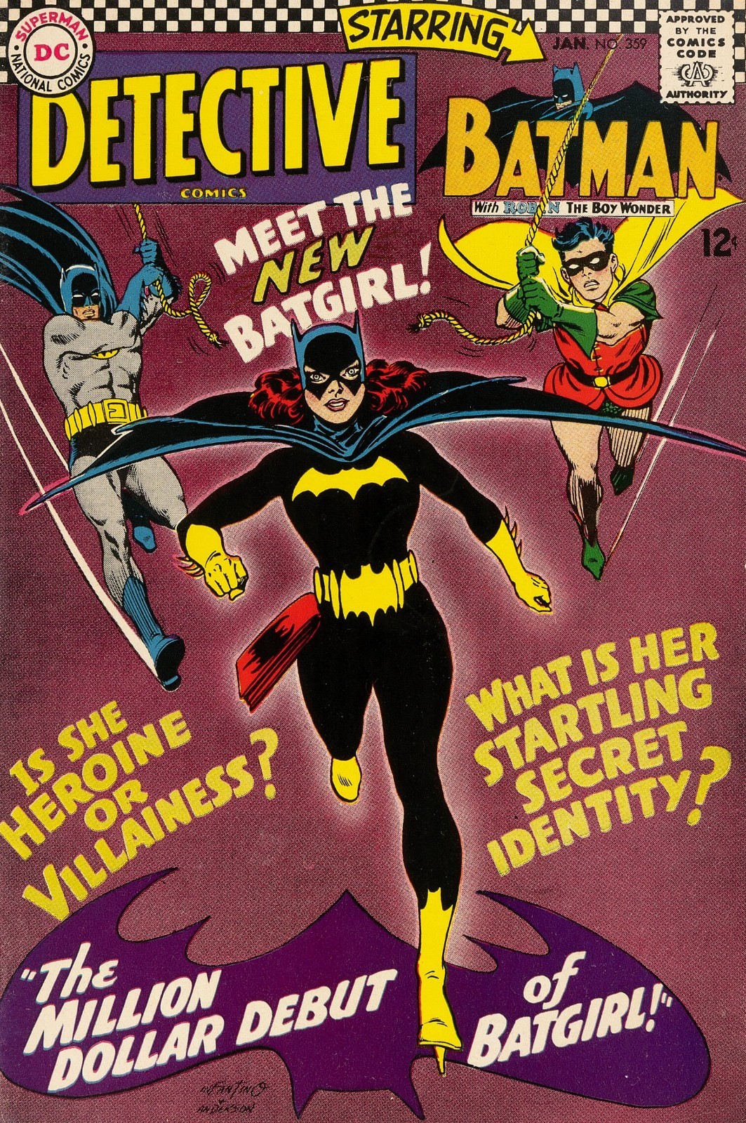 1967 Detective Comics Cover Poster 11X17 Batman Robin Batgirl DC Gotham City 🍿