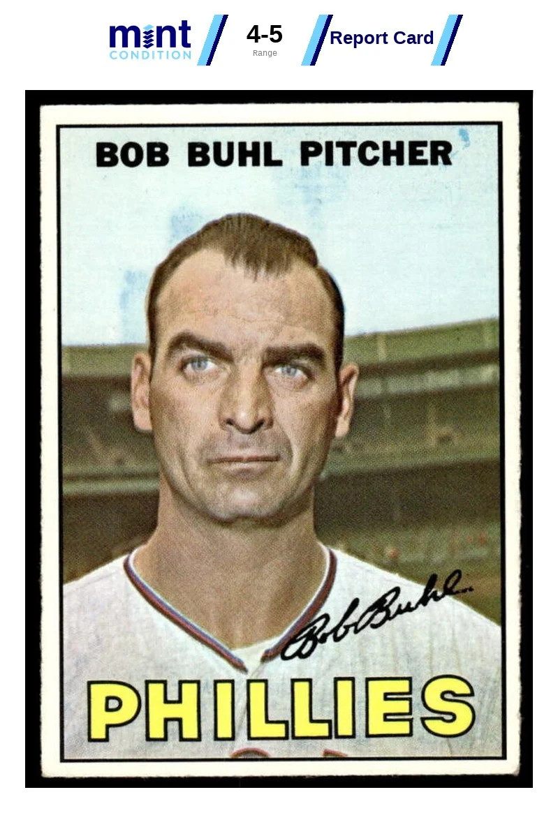 1967 TOPPS BOB BUHL 68 EX MCG 5 BASEBALL PHILADELPHIA PHILLIES