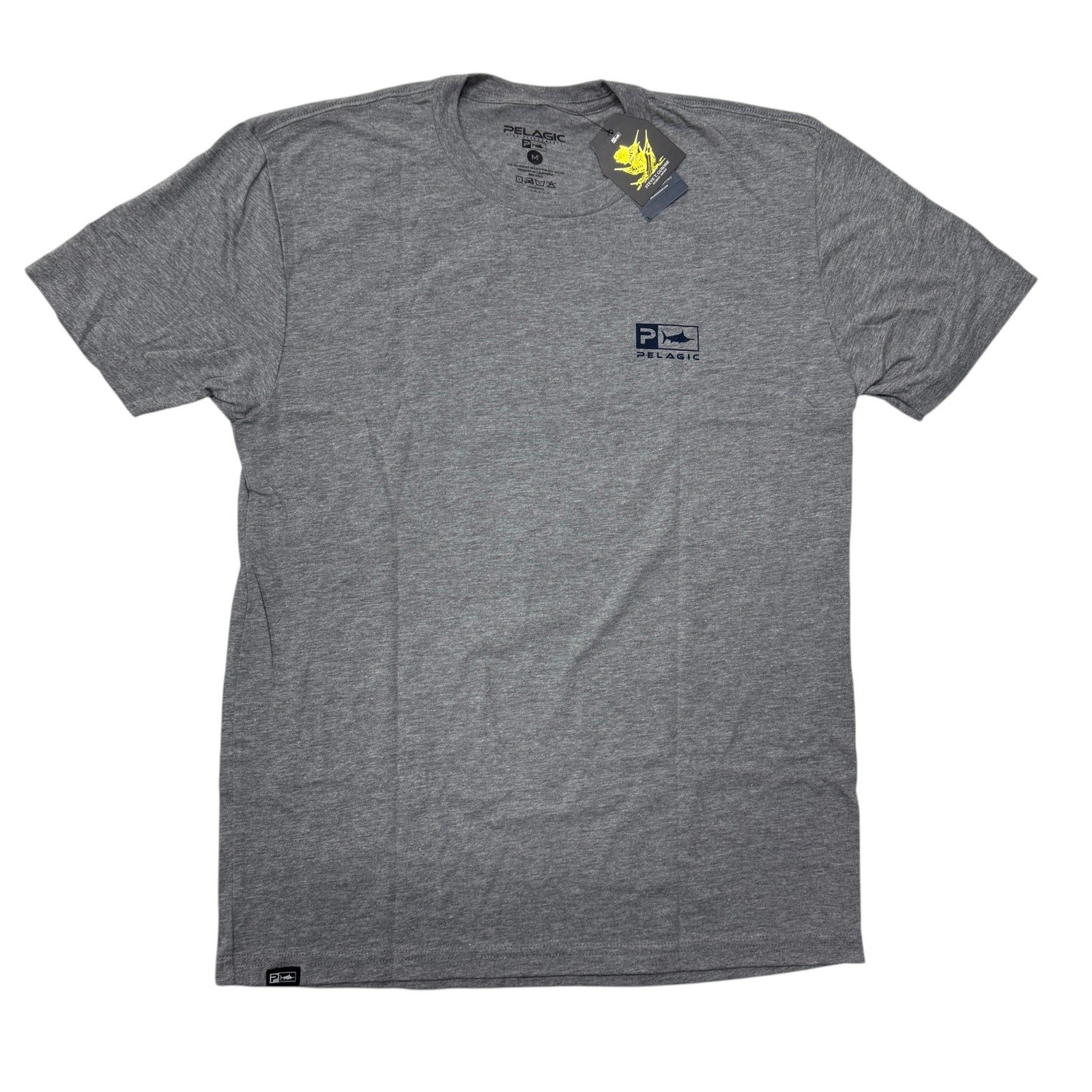 Pelagic Steve Goione Sailfish Tri-Blend T-Shirt Mens Medium New Heather Gray