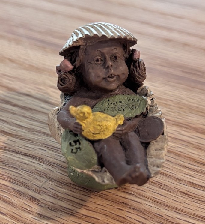Vtg 1989 Tom Clark Gnome Darcy Sea Shell Cairn Coin Signed w/Baby Duck #1167 Ret