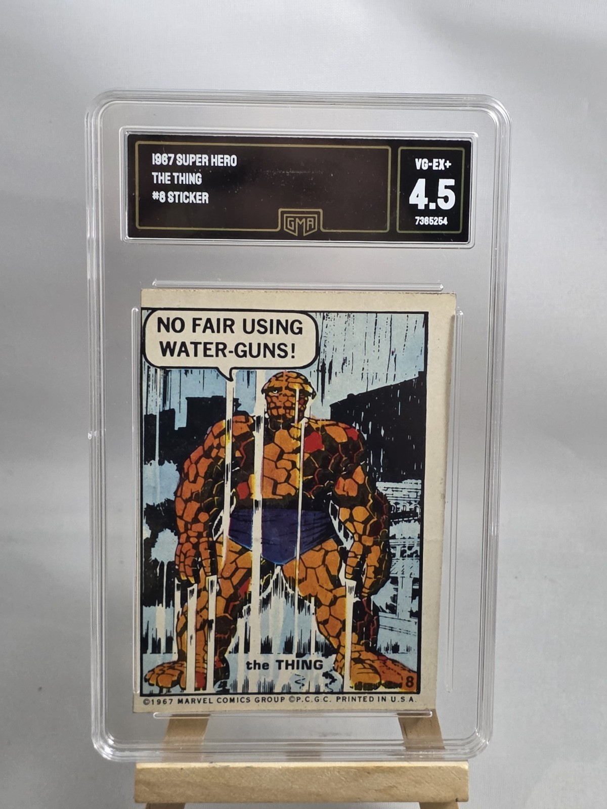 Vintage 1967 Philadelphia Gum Marvel Comic Super Hero Sticker The Thing #8