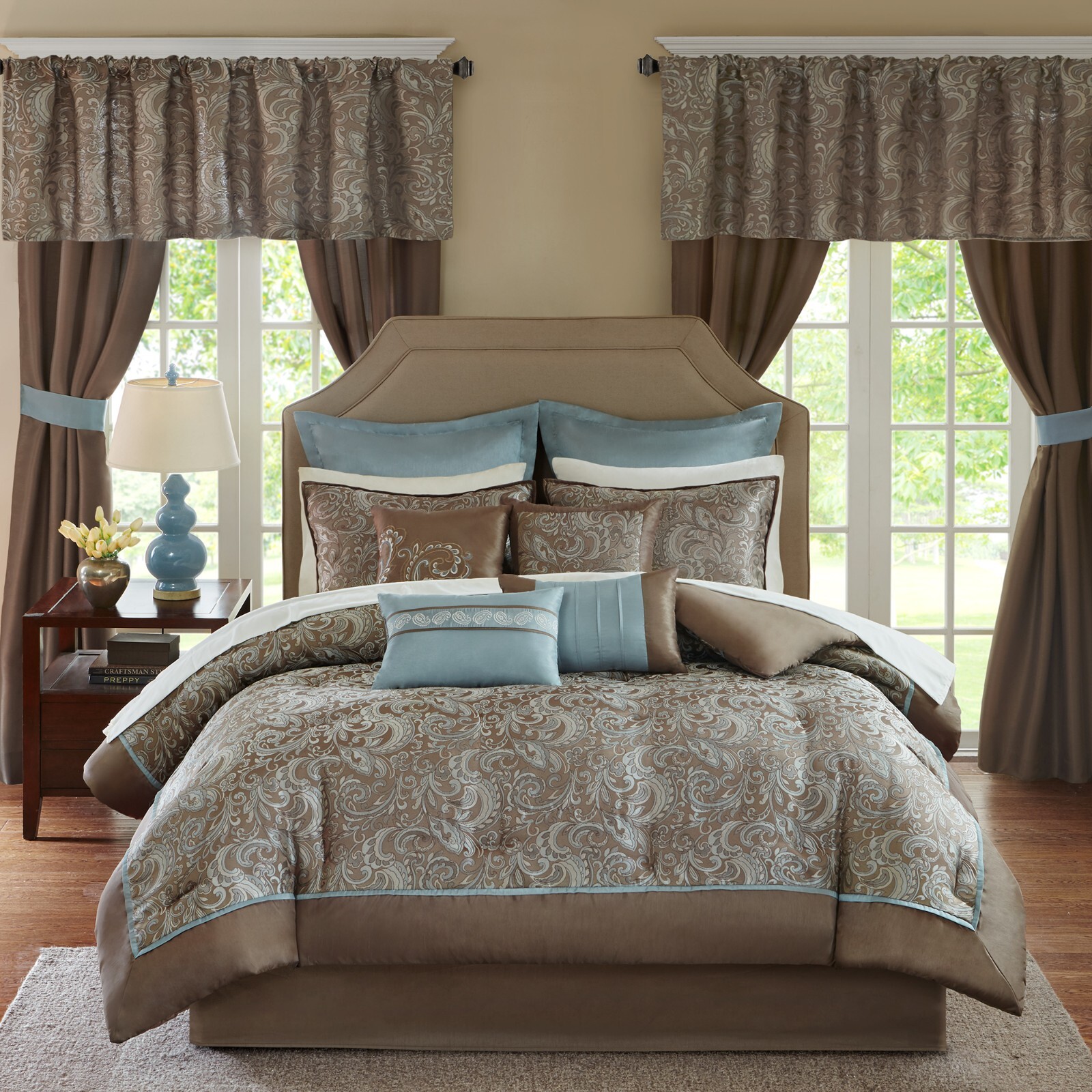 Madison Park Essentials Brystol 8/24 Piece Room Comforter All Season Bedding-Set
