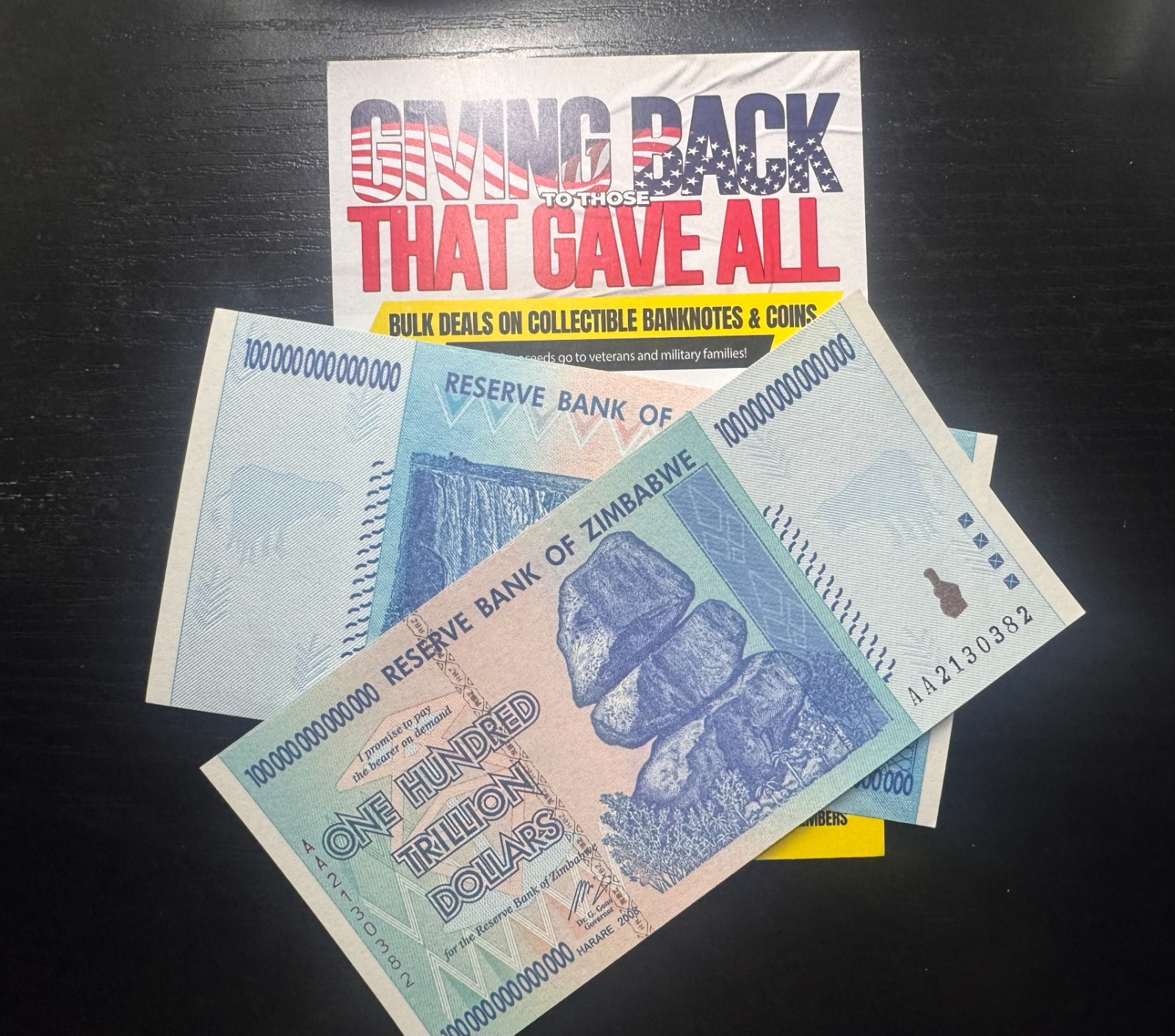 🇿🇼 ZIMBABWE 100 TRILLION DOLLAR AA/2008 P-91 UNCIRCULATED BANKNOTE