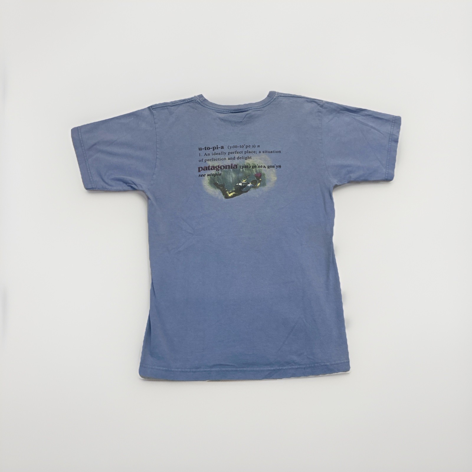 Patagonia Utopia Shirt Mens S Blue Logo 90s Vintage Beneficial T’s Gorpcore Patagonia Utopia Shirt Mens S Blue Logo 90s Vintage Beneficial T’s Gorpcore