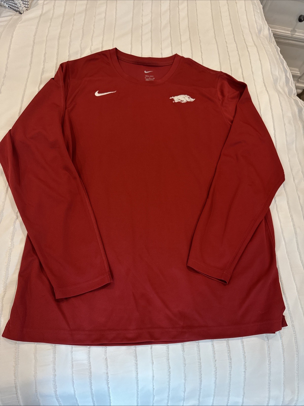 Arkansas Razorbacks Nike DRI-FIT Red Long Sleeve Shirt, Size XL