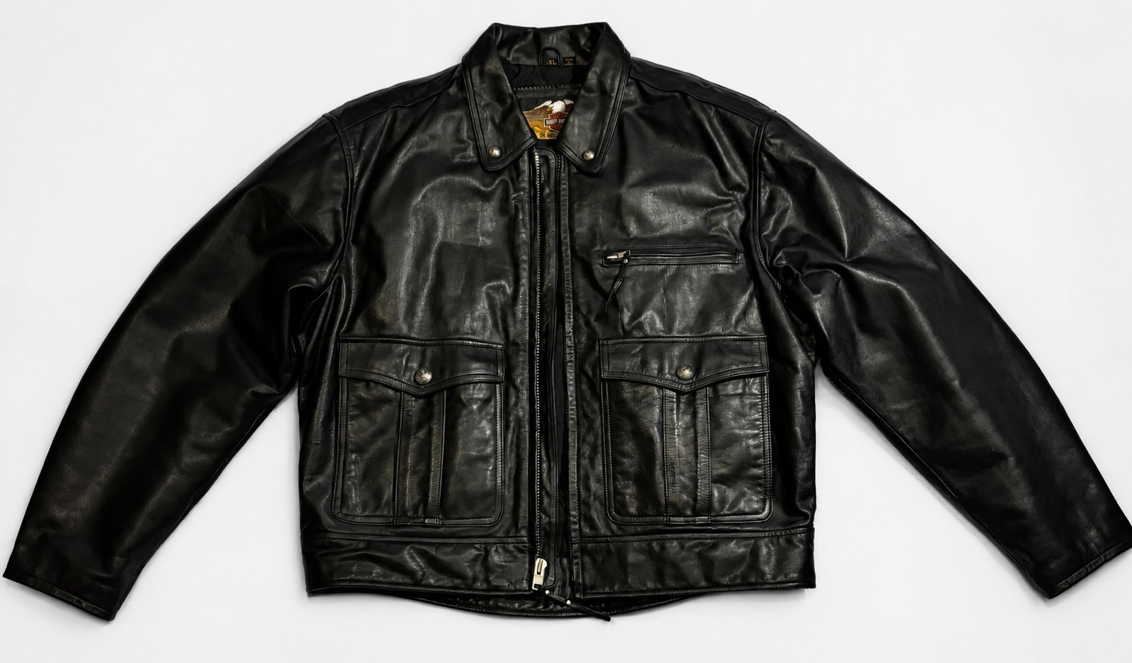 Harley-Davidson Vintage 1995 Men’s XL Black Leather Field Jacket Mint Unworn