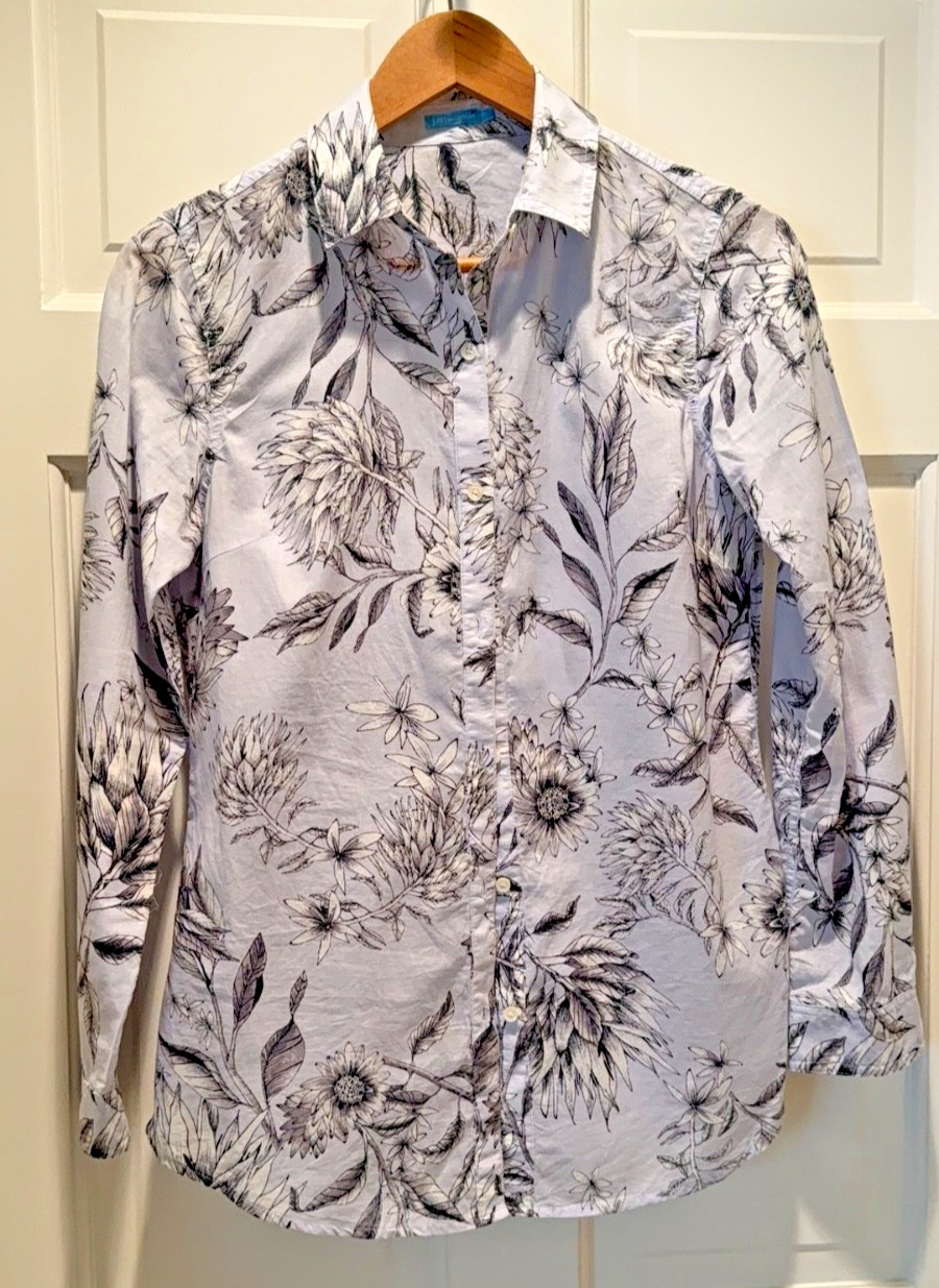 J MCLAUGHLIN Lois shirt Powder Blue Floral Size XS Button Down