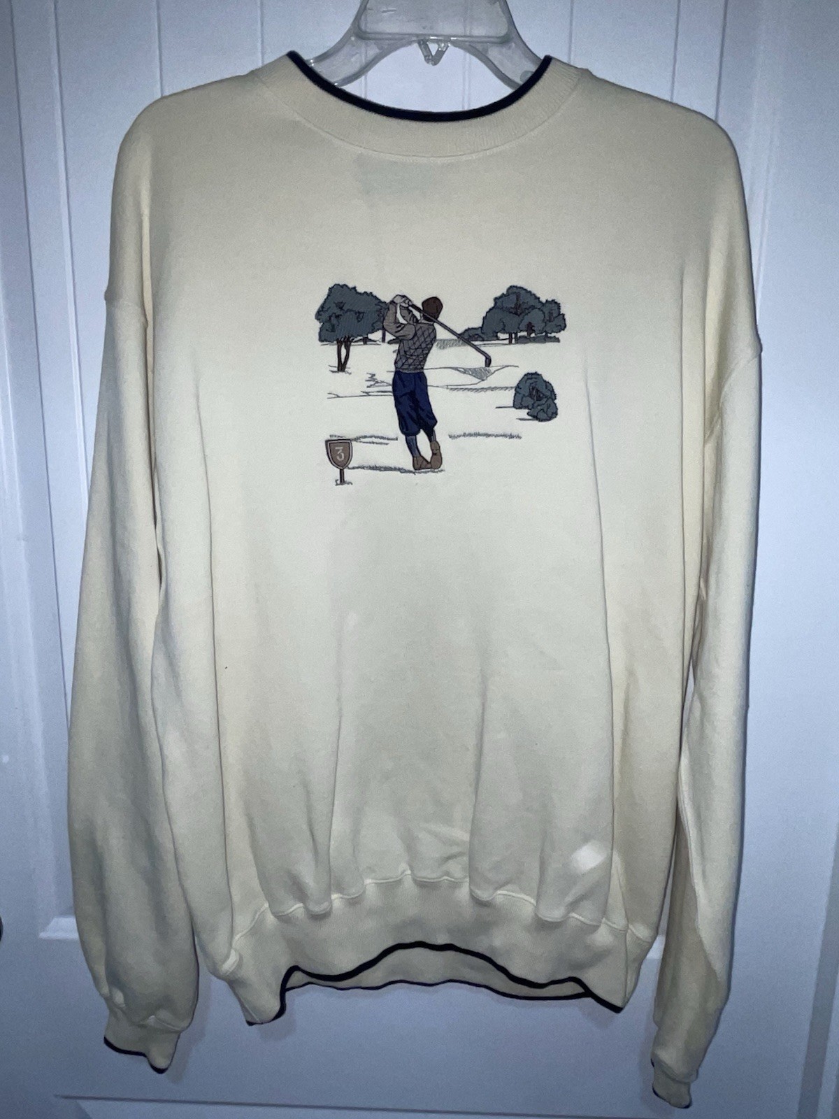 Vtg 90s C&B Sport Embroidered Golf Crewneck Mens Sweatshirt Med Croft & Barrow