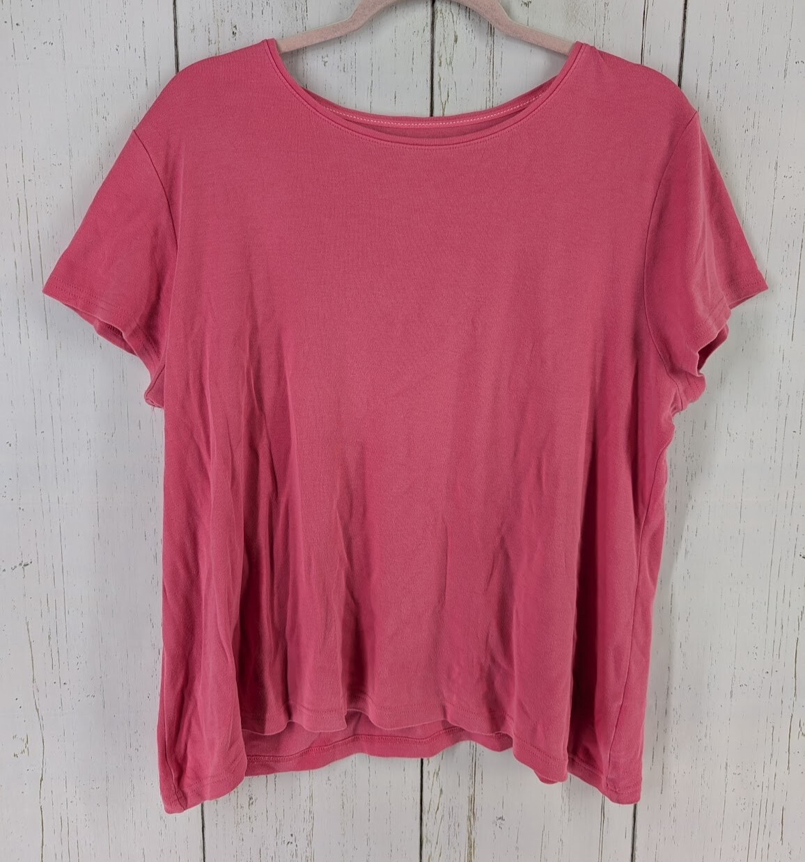 Croft Barrow Size XL Womens Pink Short Sleeve Classic Tee