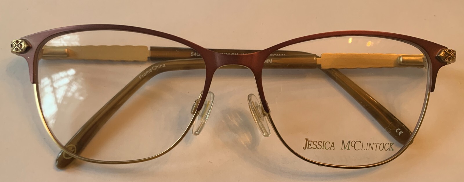 NWT Jessica Mcclintock JMC 4040 eyeglasses brown laminate 54/15/135