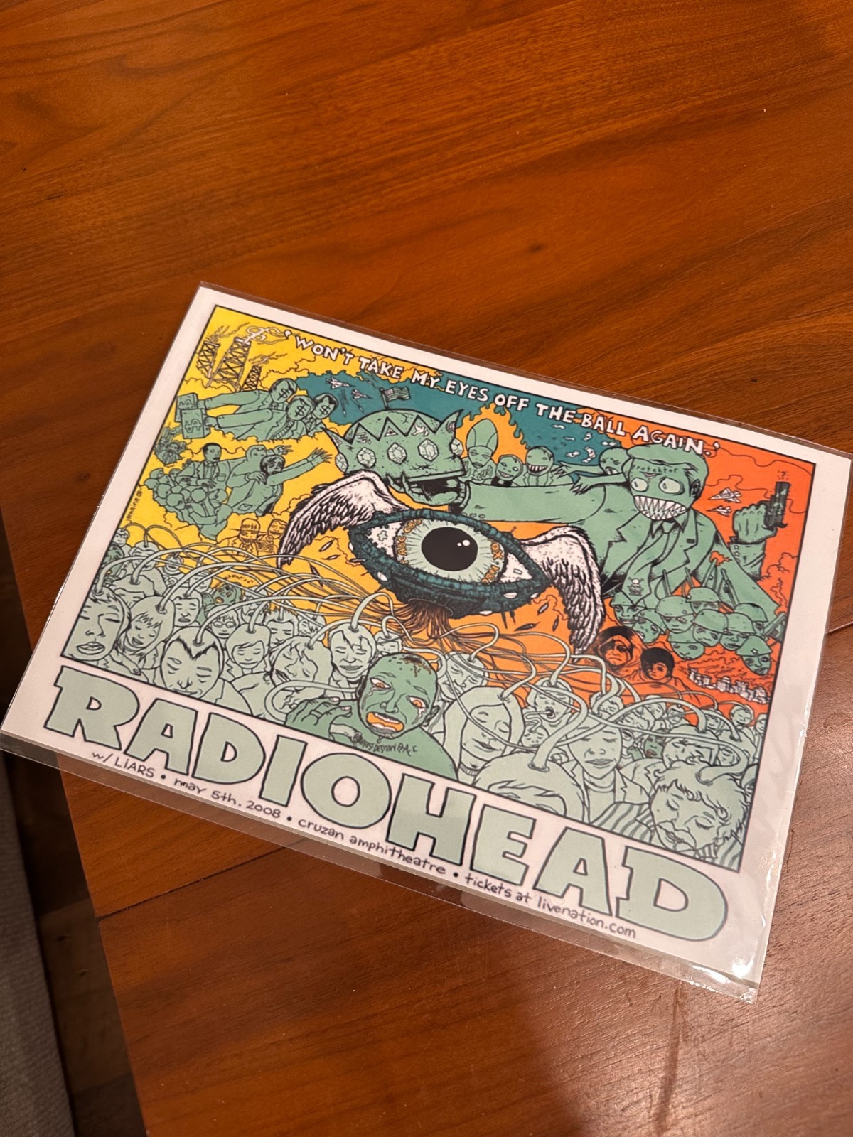 Radiohead West Palm Beach Cruzan Amphitheater 5/5/2008 Tour Mini Concert Poster