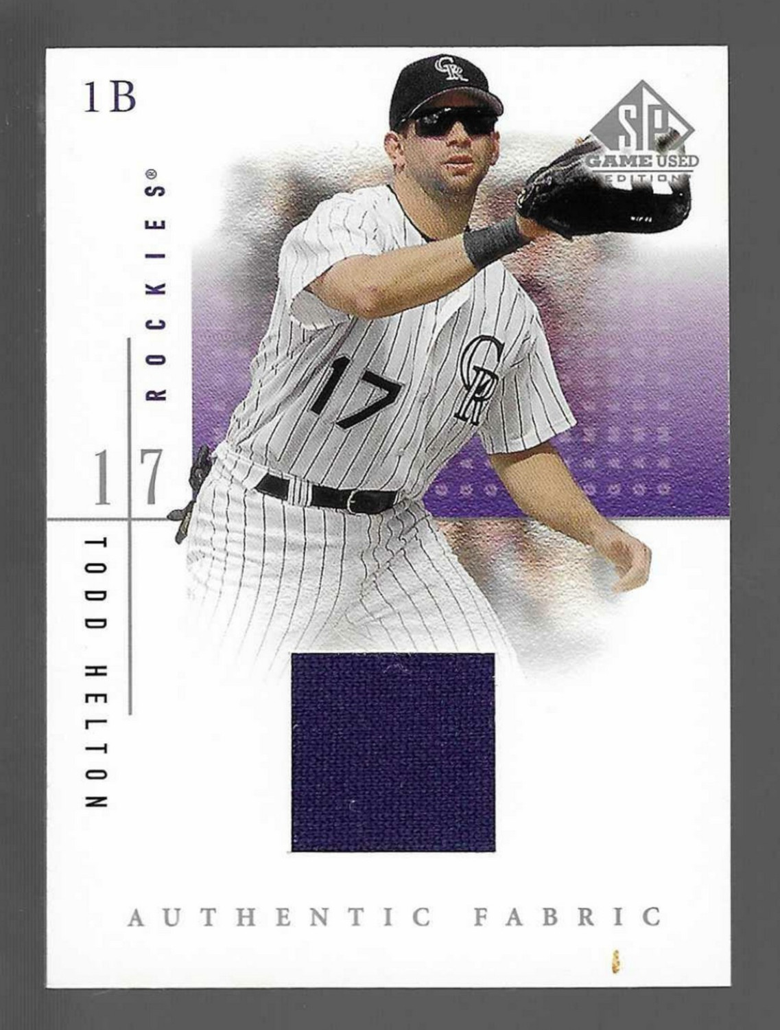 Todd Helton HOF 2001 SP Game Used Edition Authentic Fabric Game Jersey Navy