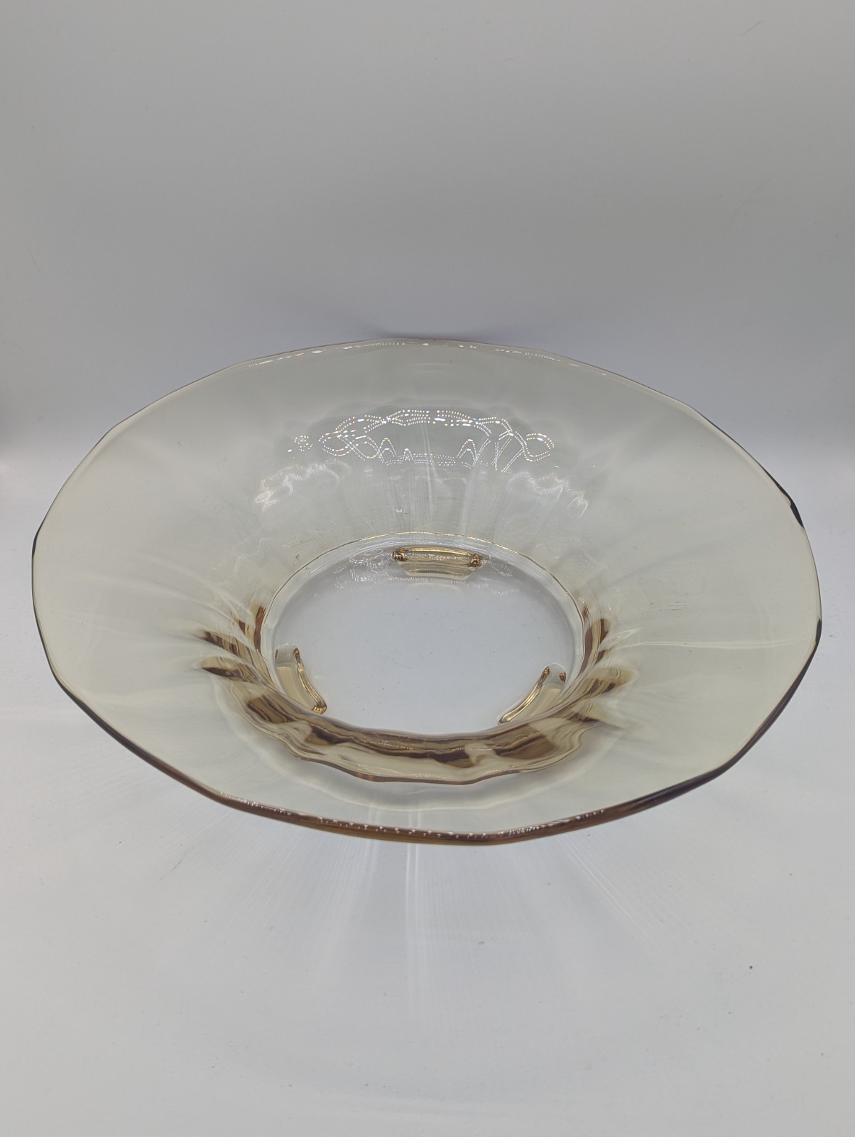 Vintage Fostoria Fairfax Topaz Yellow Footed Serving Bowl 12\