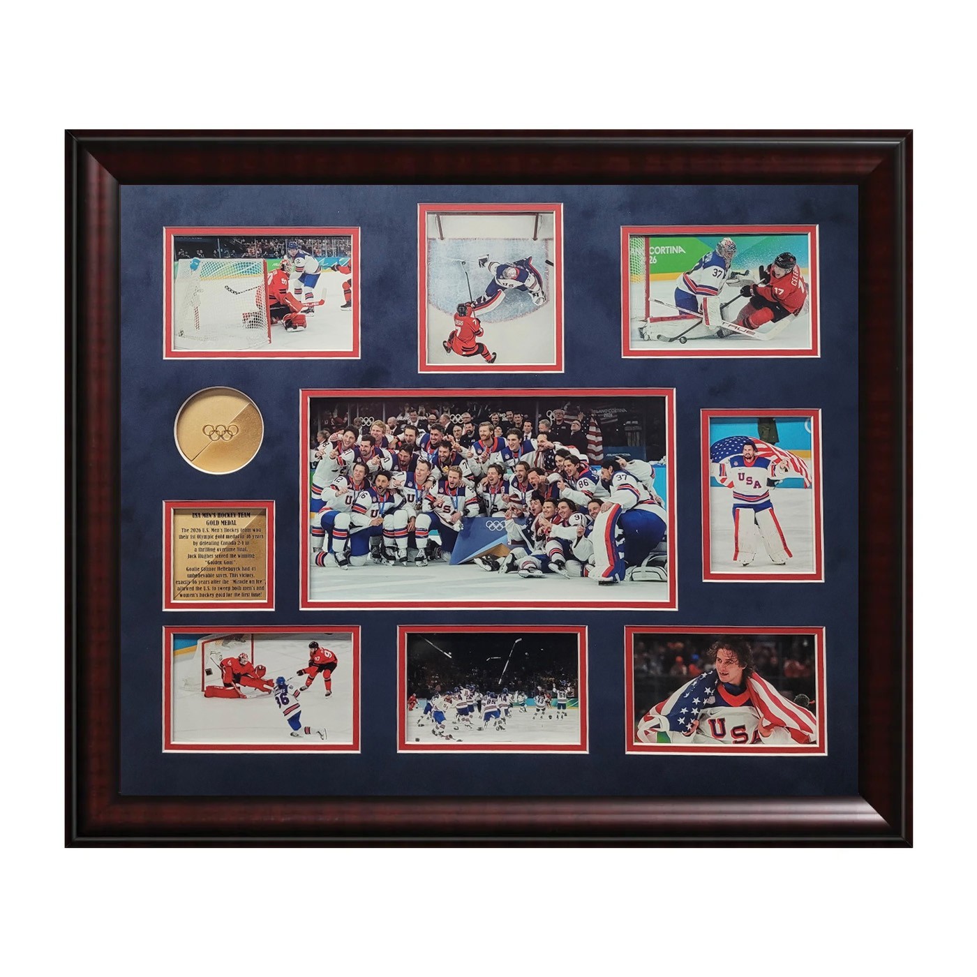 2026 USA Hockey Unsigned Photograph Collage Framed to 20x24