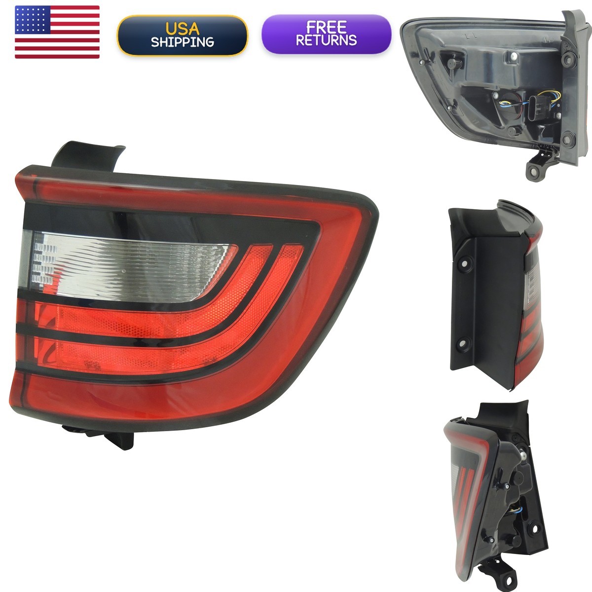 TYC Right Tail Light Assembly Compatible with 2014-2021 Dodge Durango