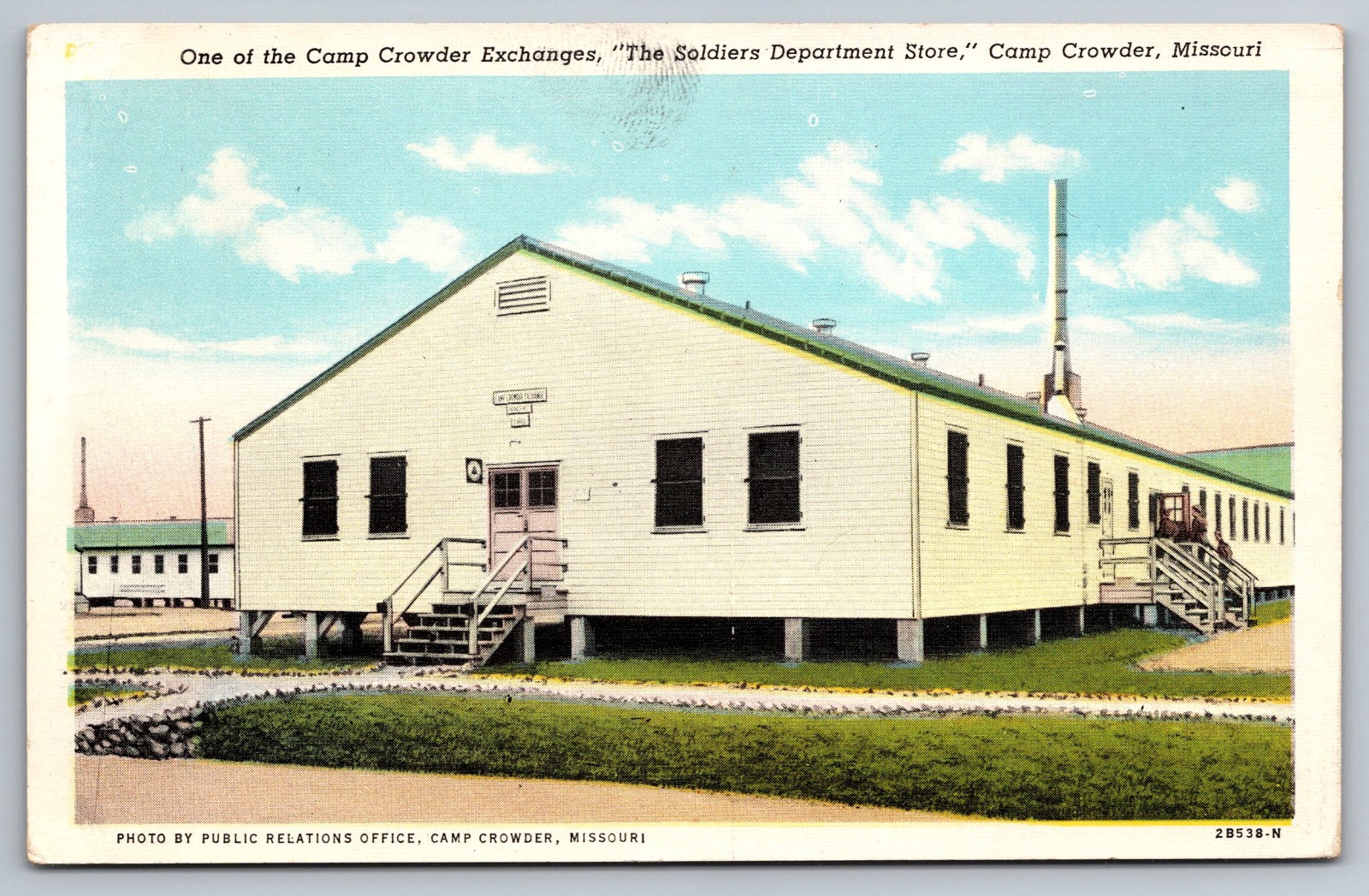 Camp Crowder WWII Army Base Soldiers Department Store Missouri Vintage Postcard