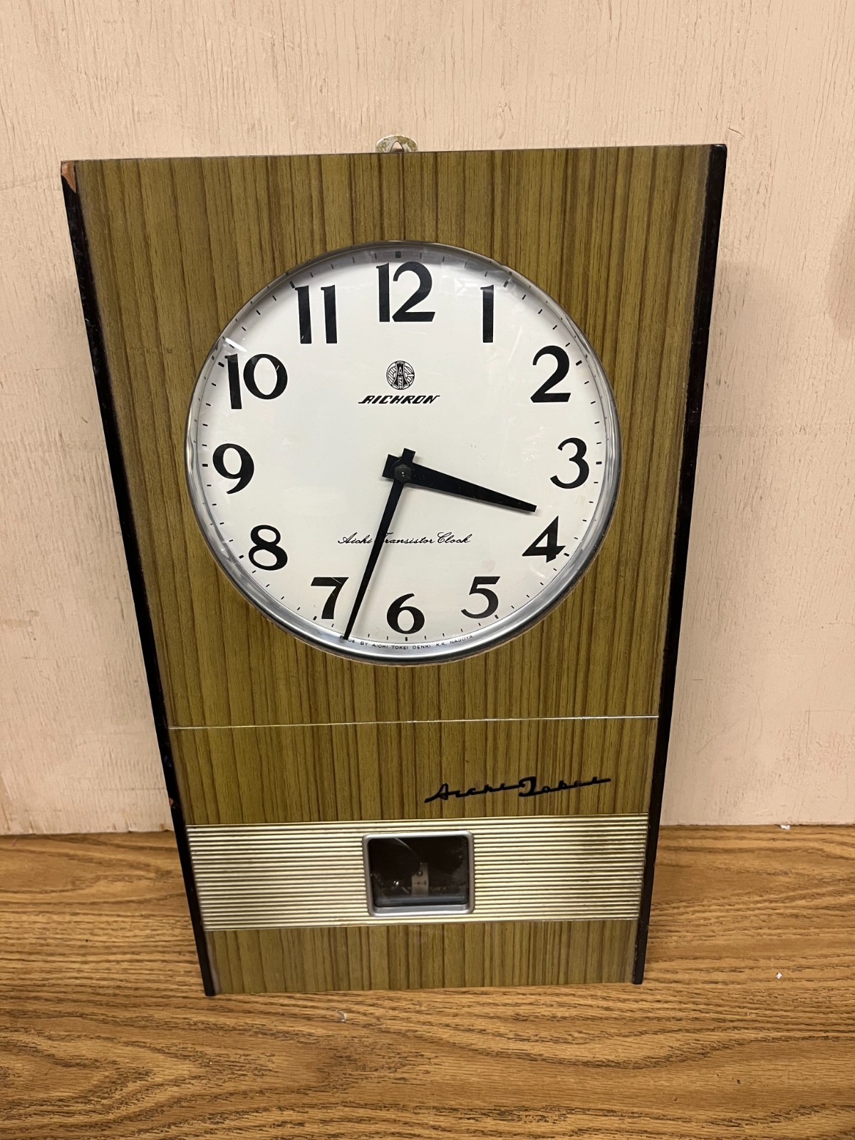Aichi Tokei Denki VTG Wall Clock Japan Pendulum Clock As‑Is Needs Service MCM