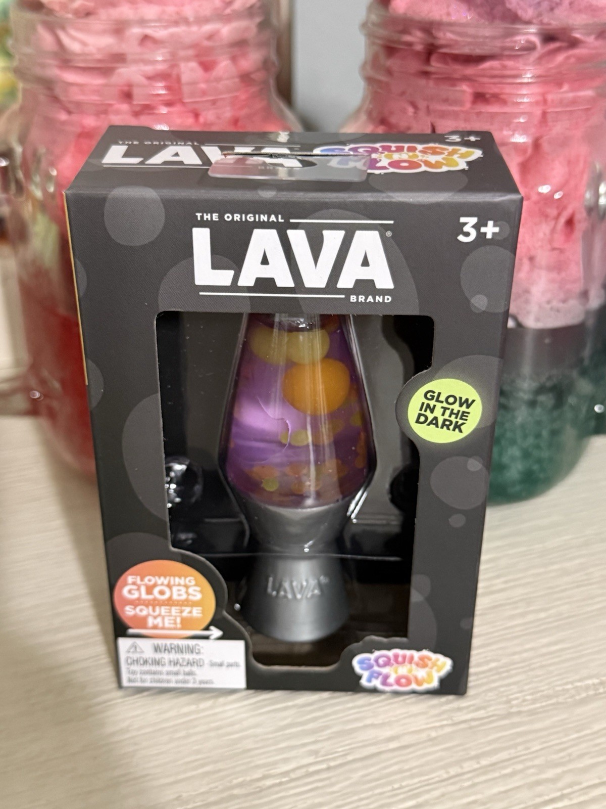 Schylling Lava Lamp Squish N Flow Squishy Like Needoh Glow In Dark Purple New