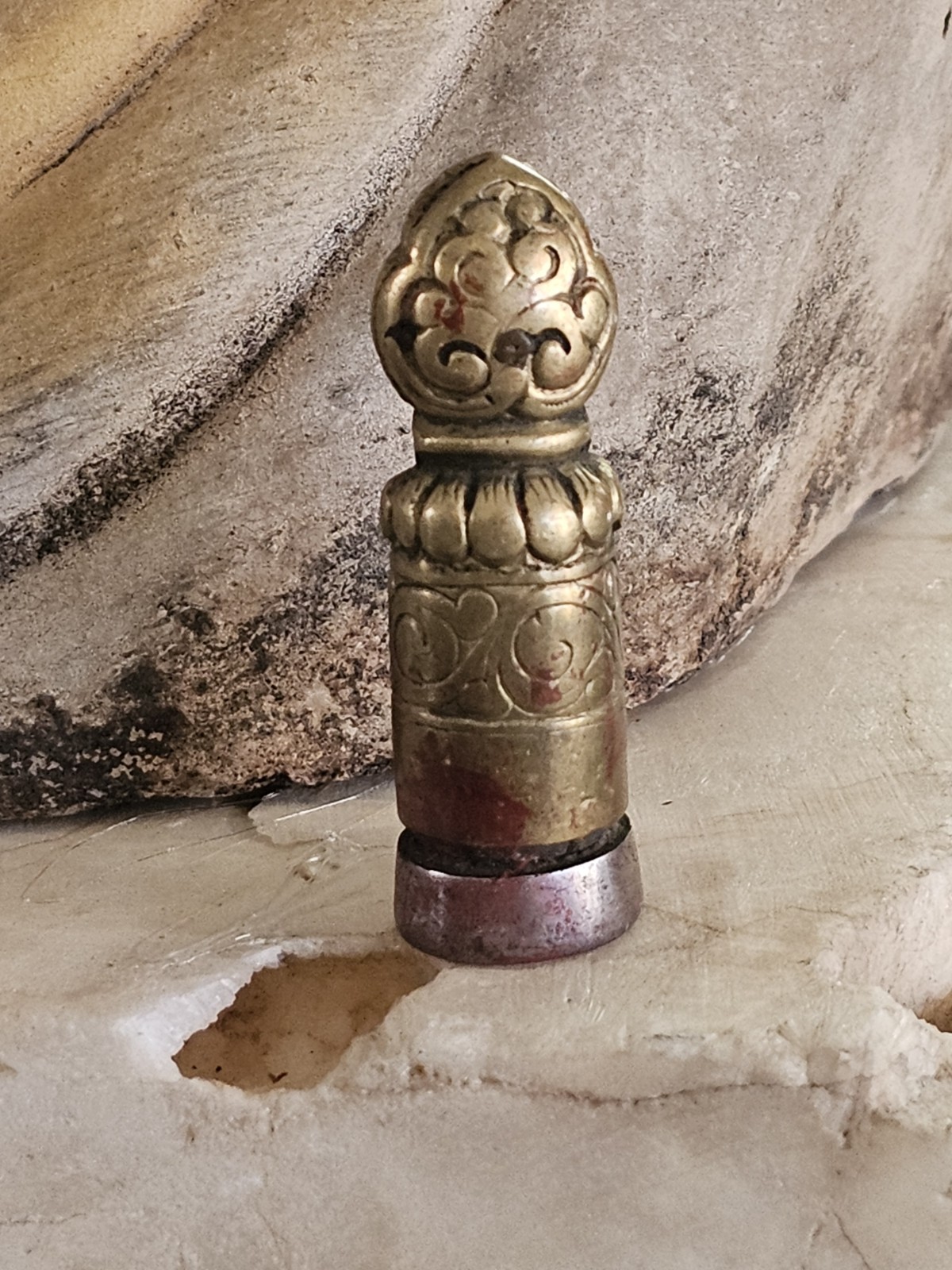 Real Tibet 19th Century Old Antique Buddhist Copper Iron Seal Stamper Amulet Real Tibet 19th Century Old Antique Buddhist Copper Iron Seal Stamper Amulet