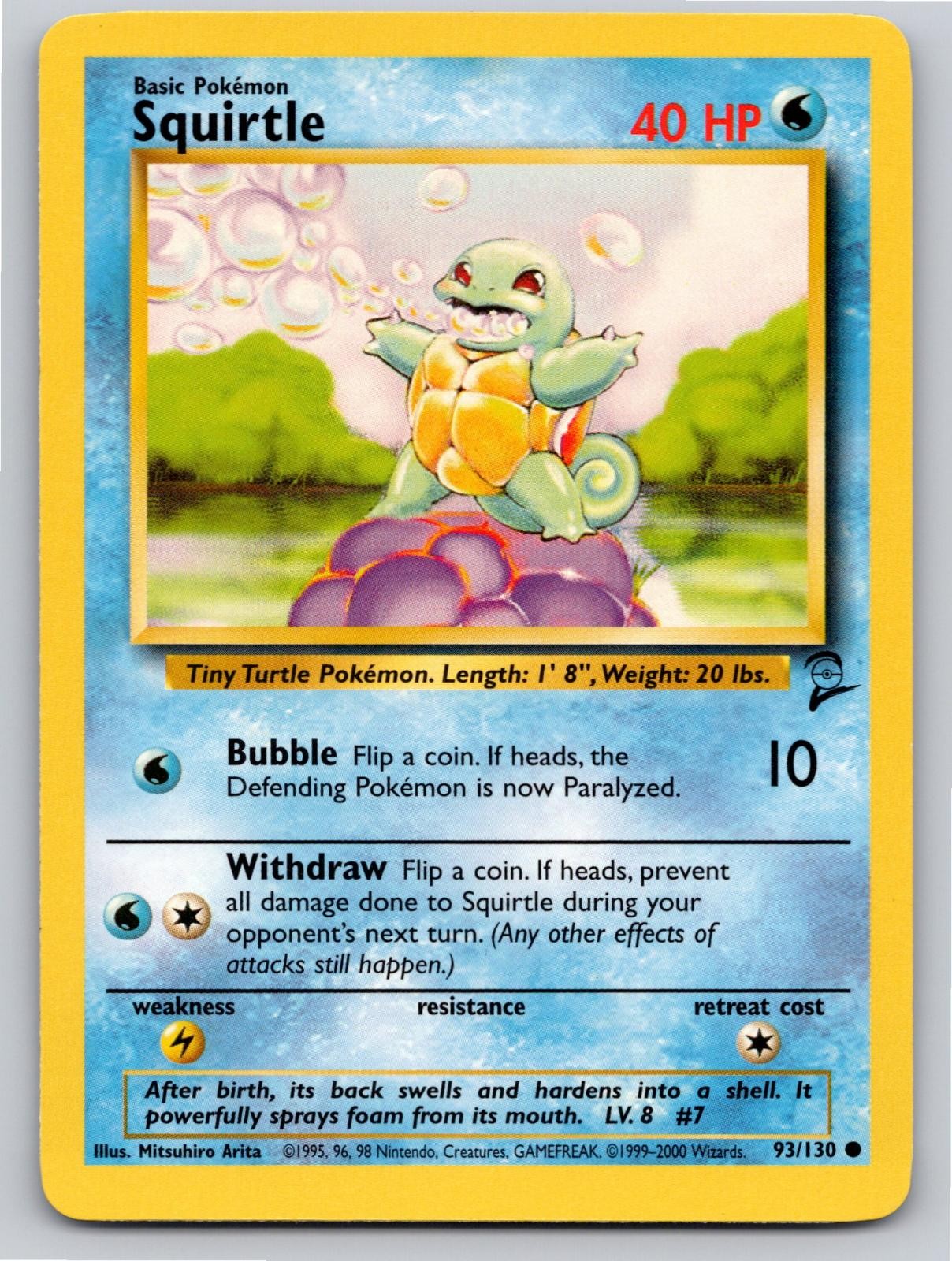 2000 POKEMON BASE SET 2 SQUIRTLE 93/130 C NM A97019 FREE S&H 2000 POKEMON BASE SET 2 SQUIRTLE 93/130 C NM A97019 FREE S&H