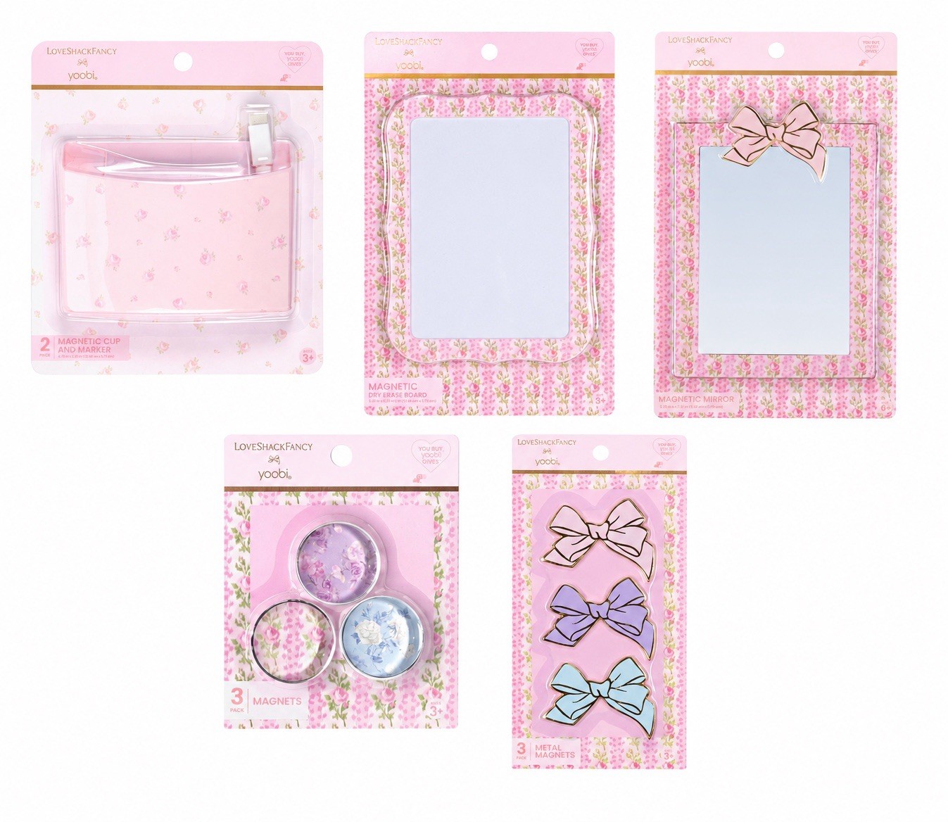 LoveShackFancy x Target Complete Magnetic Locker Set Dry Erase, Mirror, Magnets