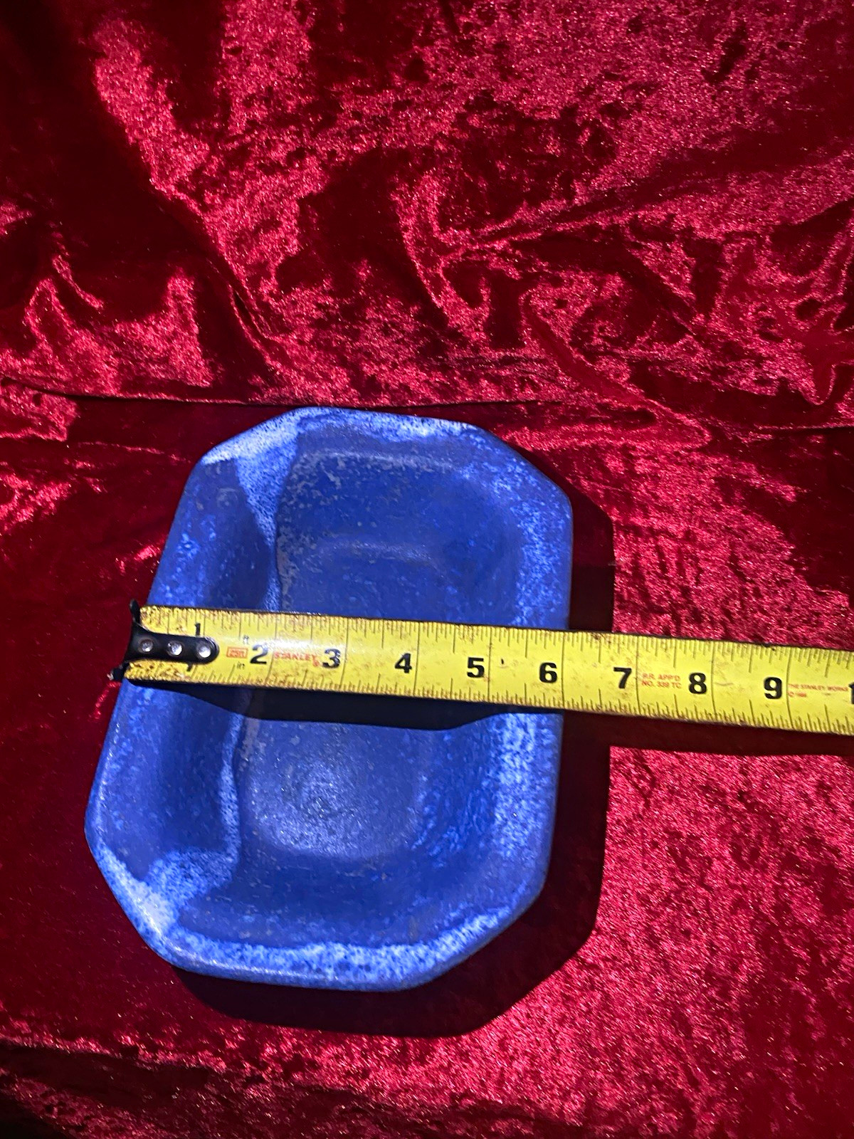 Vintage Peters pottery, blue glaze Ceramic Rectangular dish Vintage Peters pottery, blue glaze Ceramic Rectangular dish