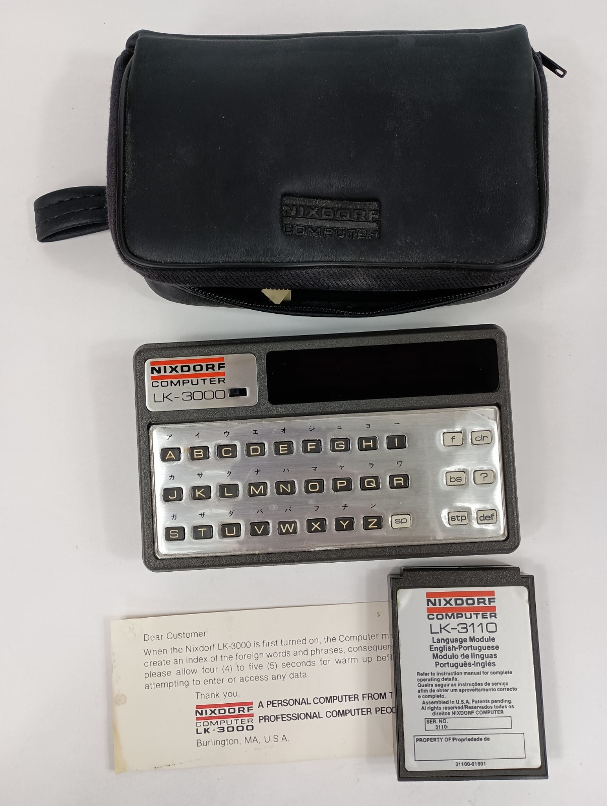 Vintage 1979 NIXDORF LK-3000 Pocket Computer with English-Portuguese Module